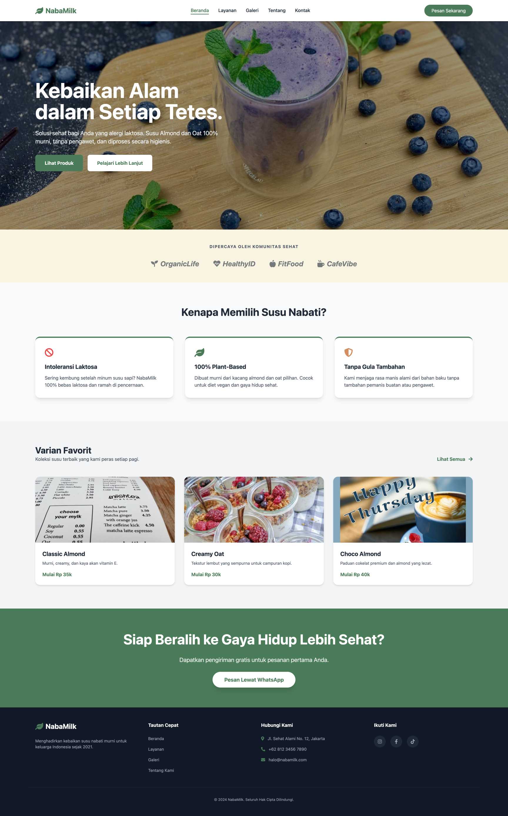 Toko Susu Nabati (Almond/Oat Milk) | Home