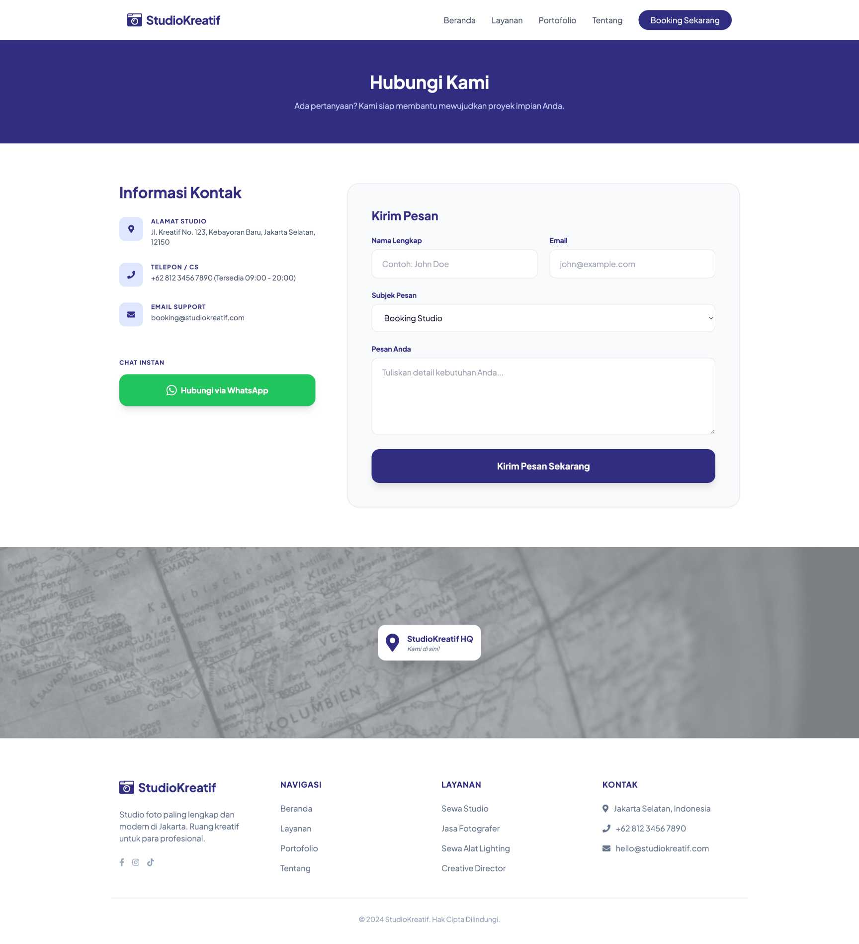 Booking Studio Foto & Kreatif | Contact