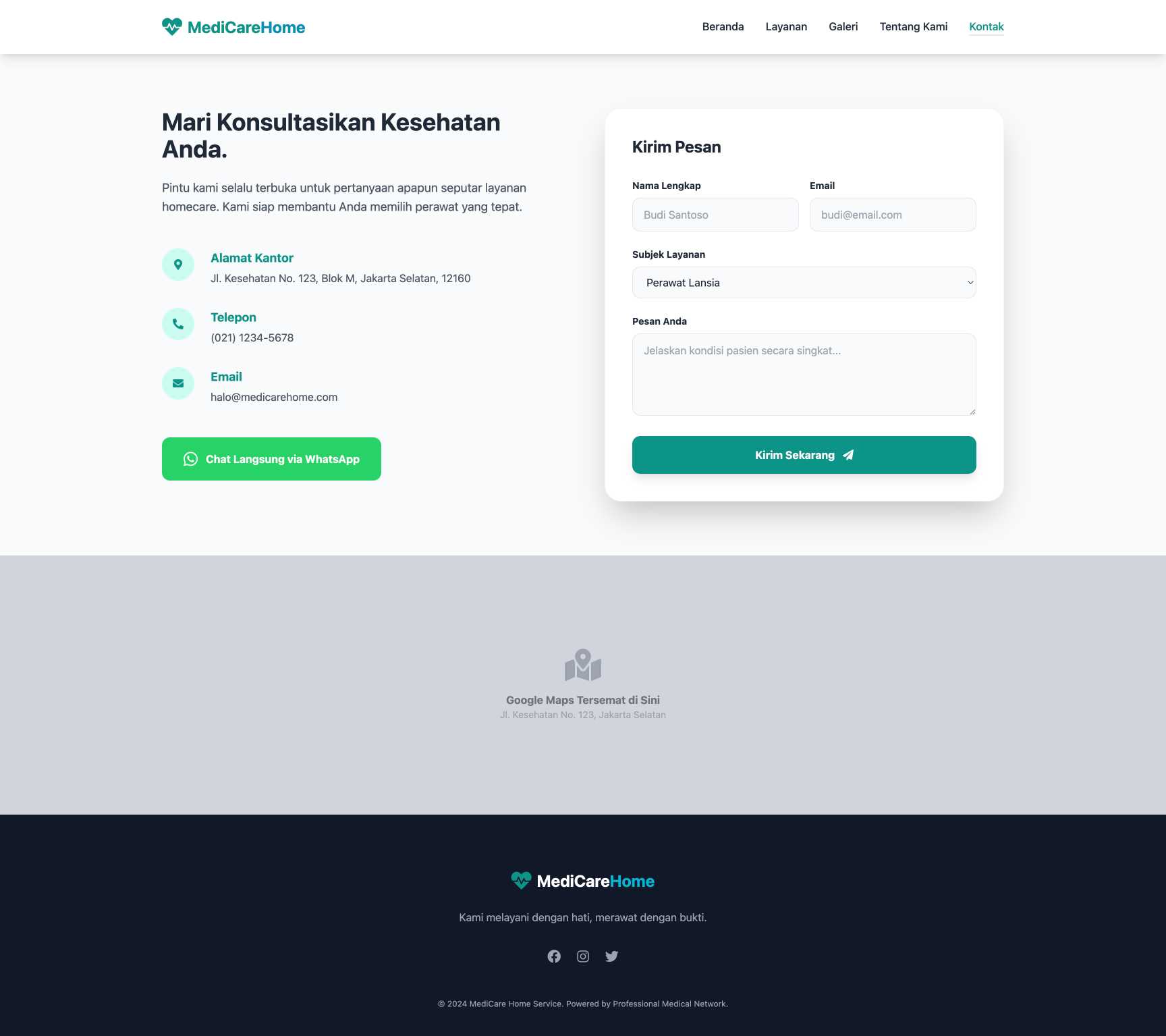 Layanan Homecare & Perawat Panggilan | Contact