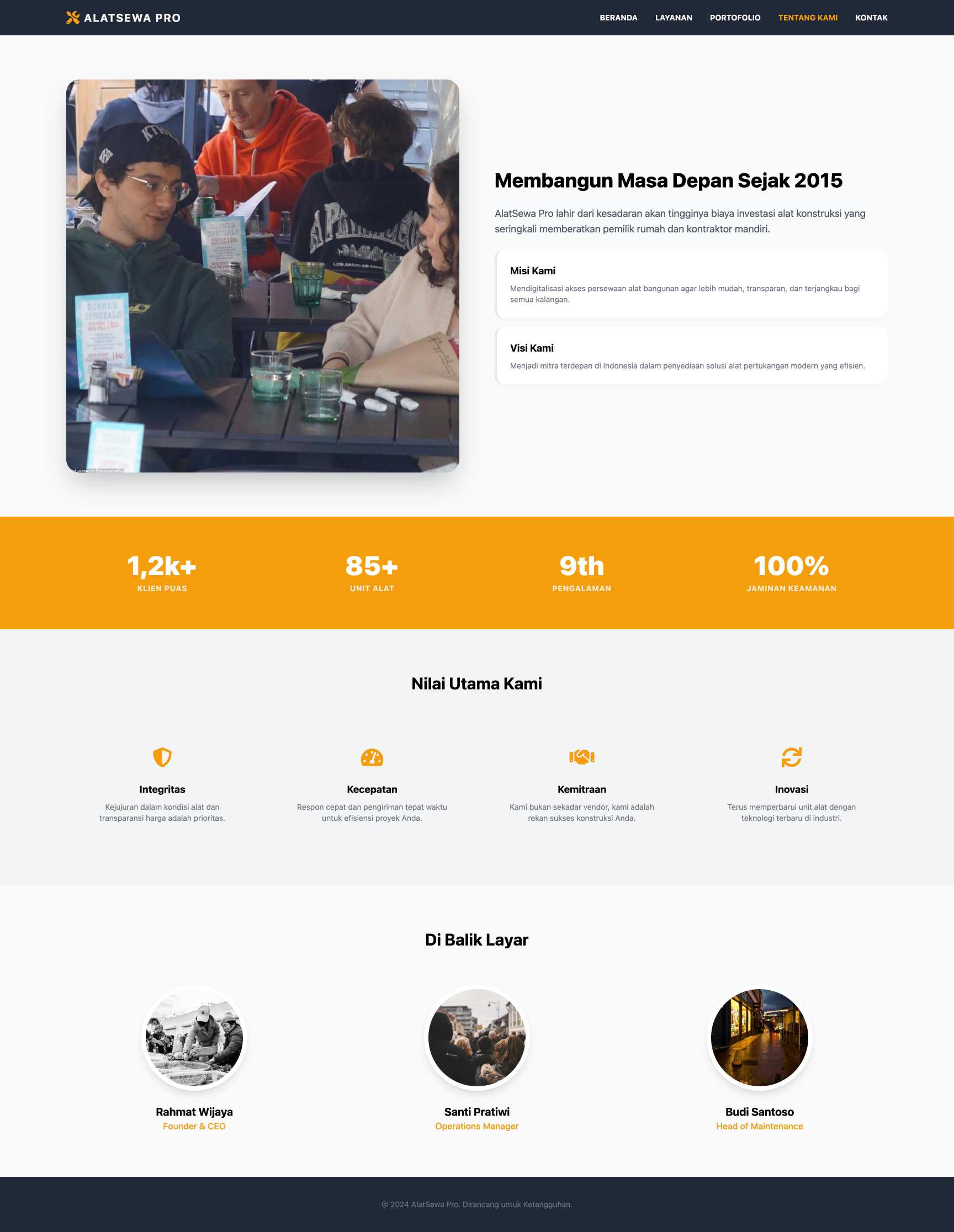 Sewa Alat Konstruksi & Pertukangan | About