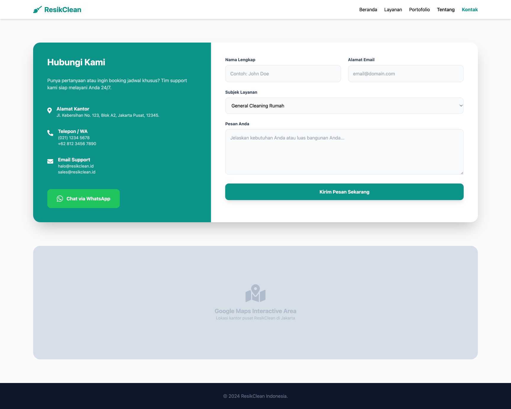 Jasa Cleaning Service & Fogging | Contact