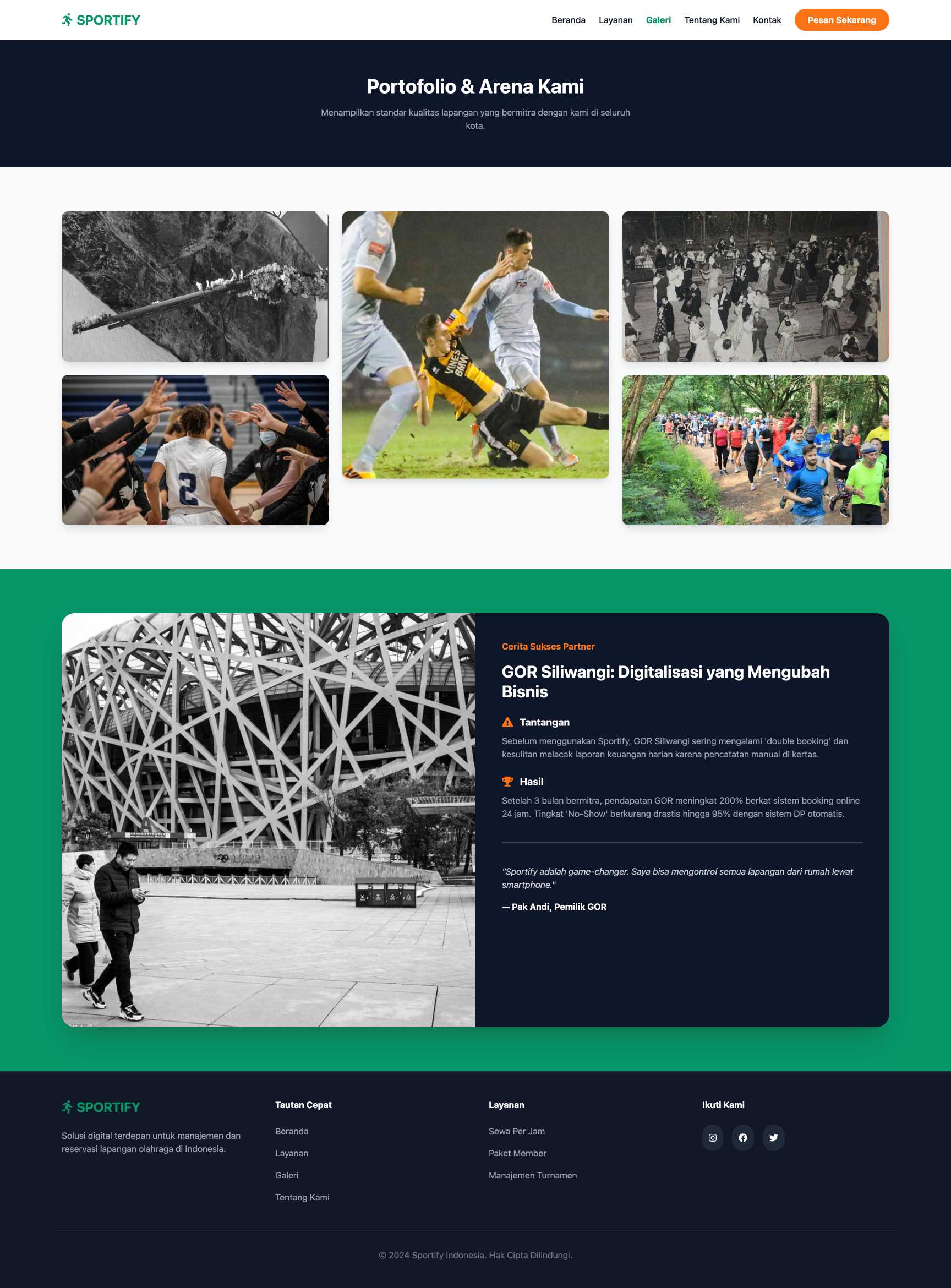 Platform Booking Lapangan Olahraga | Portfolio