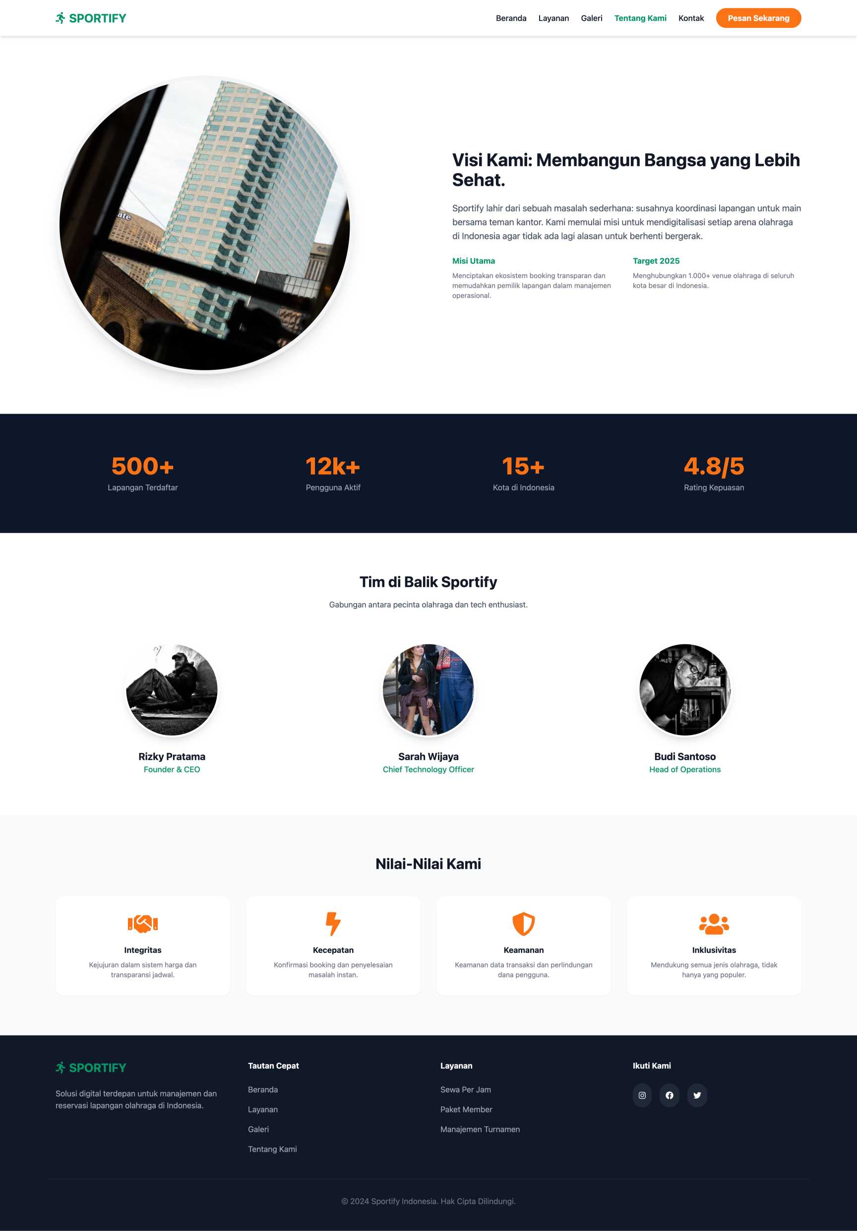 Platform Booking Lapangan Olahraga | About