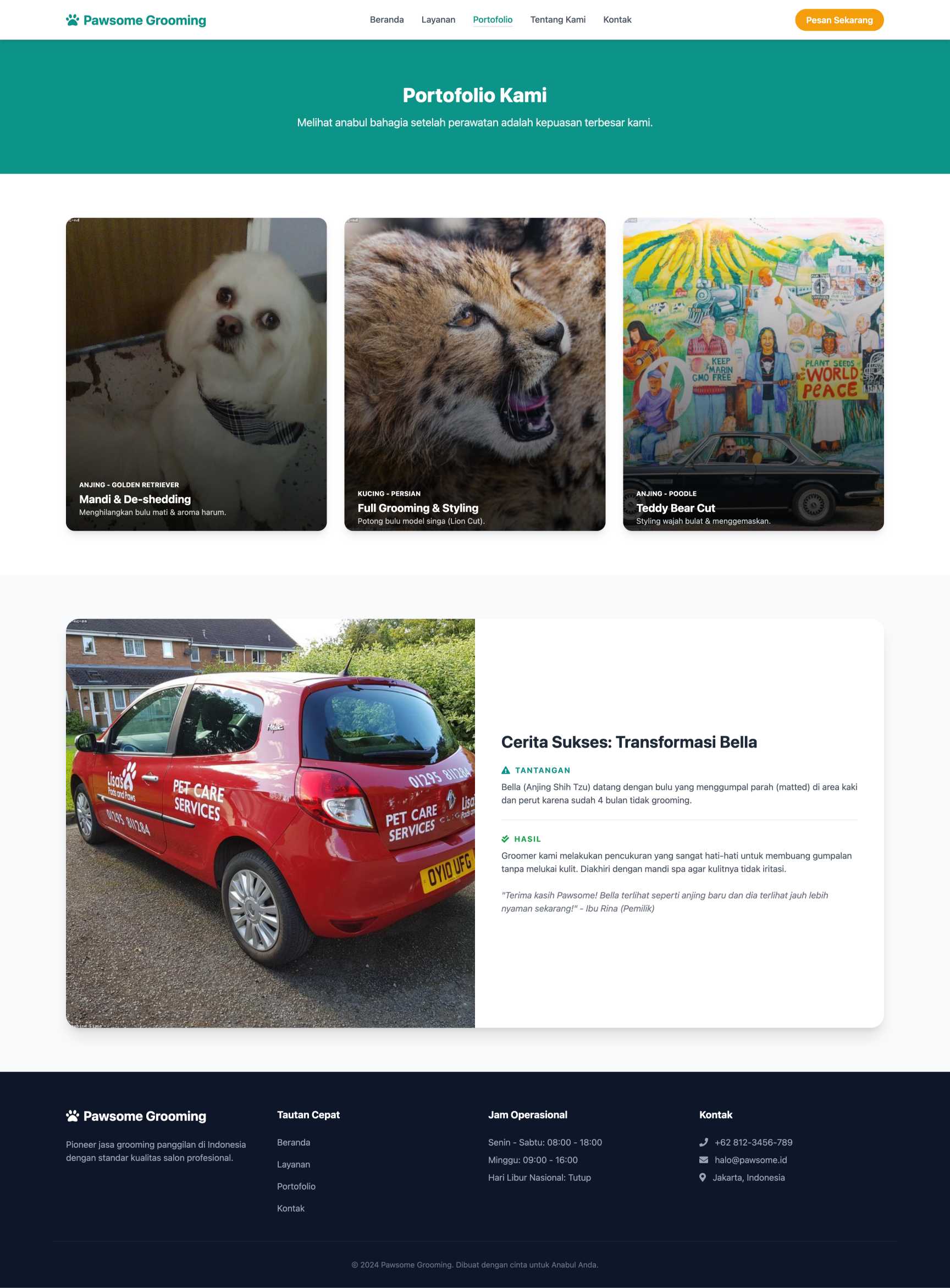 Jasa Grooming Hewan Panggilan | Portfolio