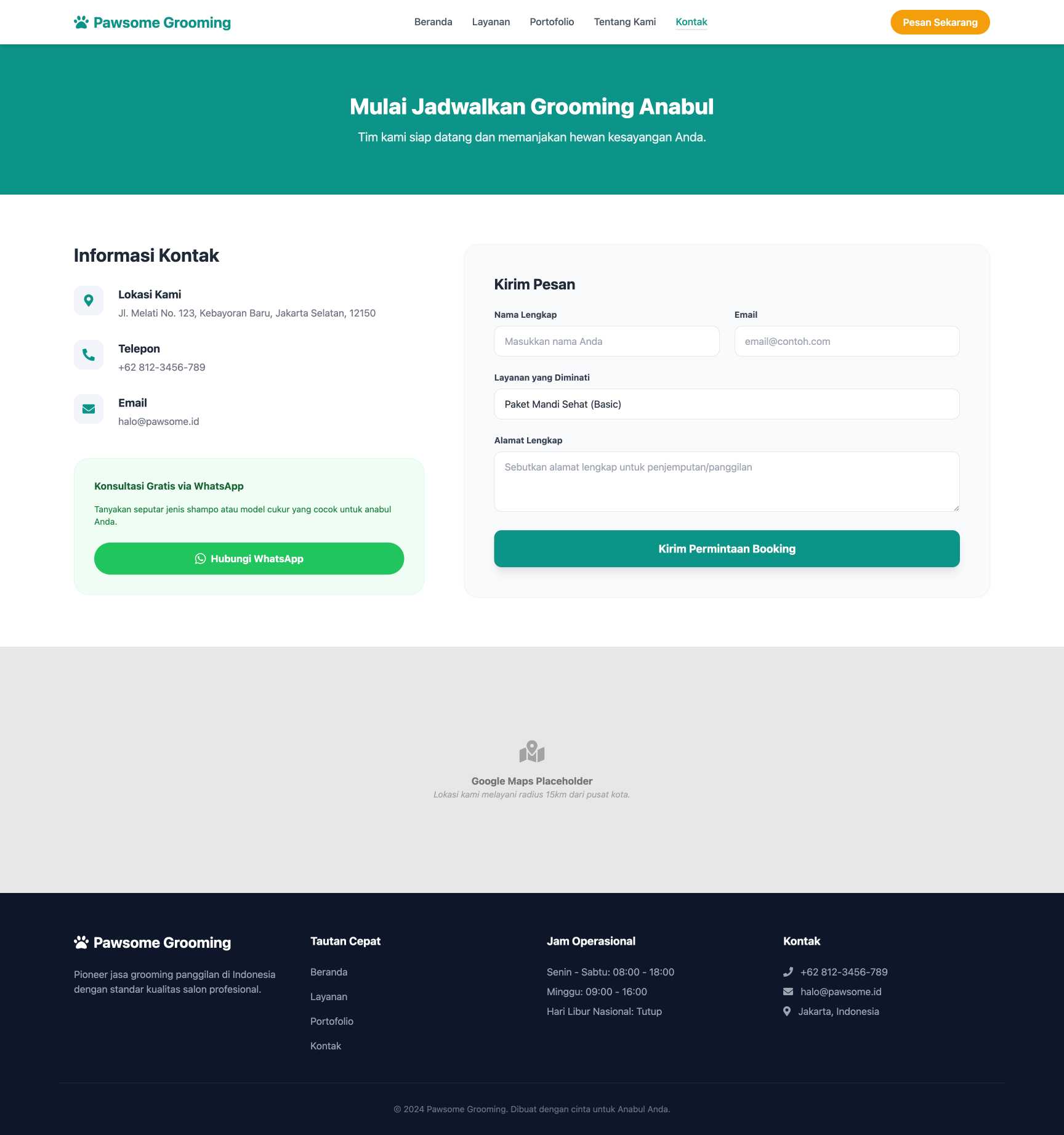 Jasa Grooming Hewan Panggilan | Contact