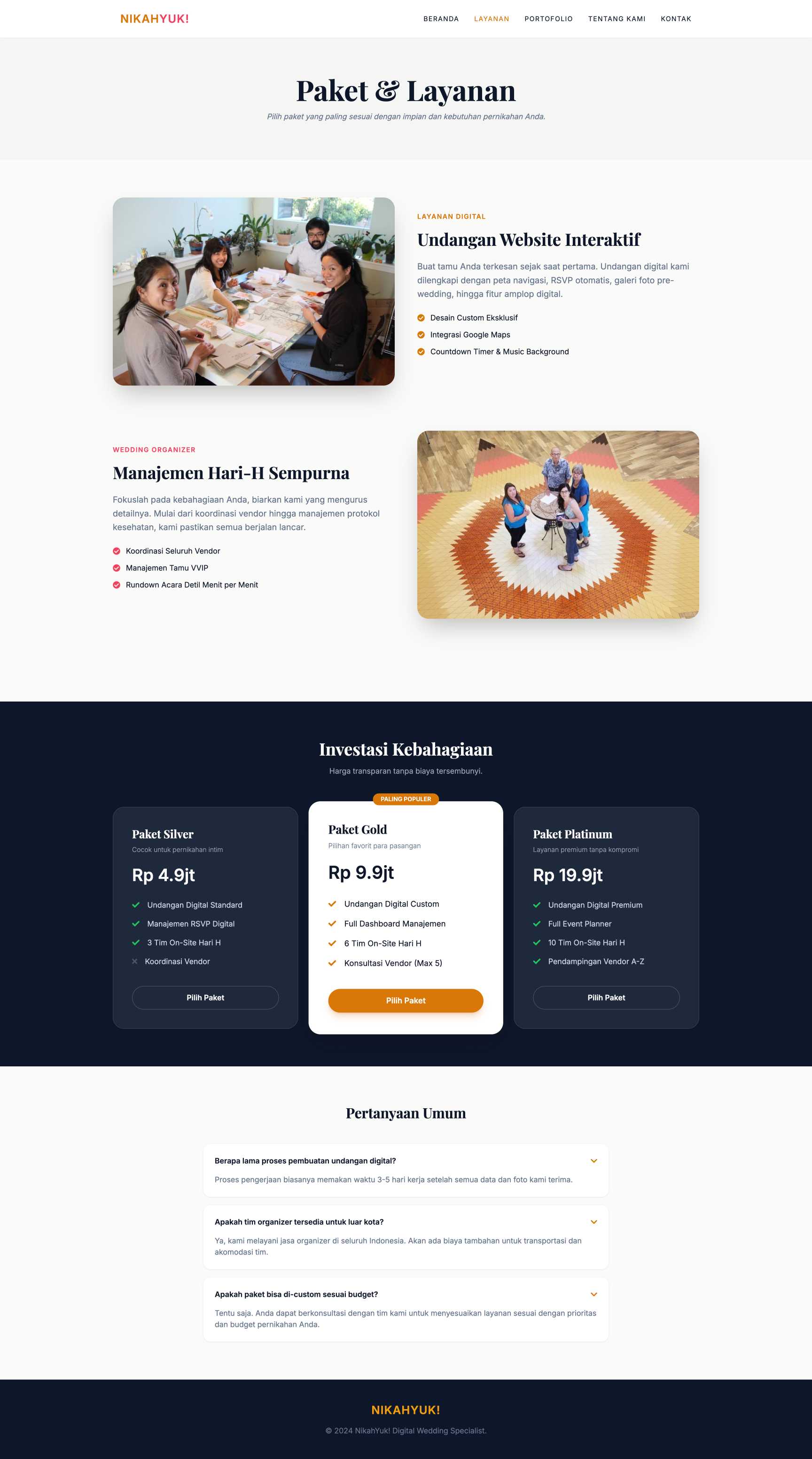 Wedding Organizer & Digital Invitation | Service