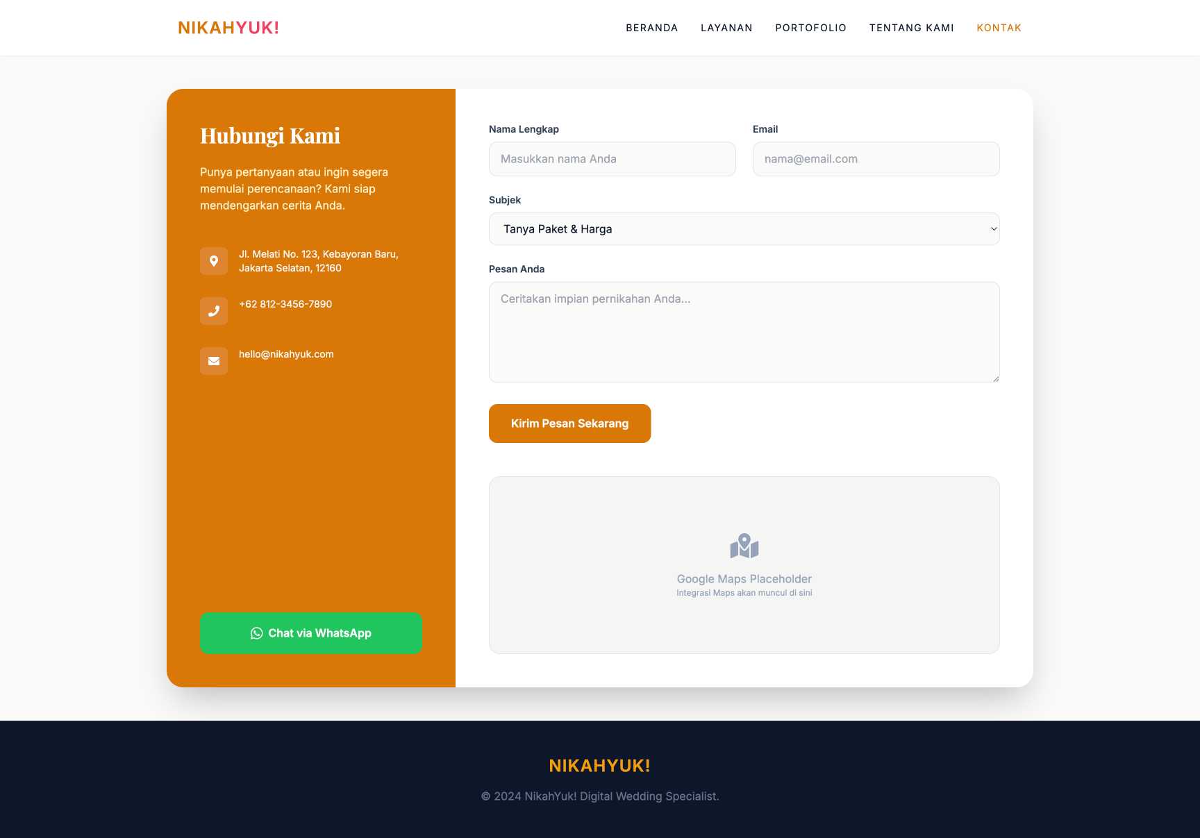 Wedding Organizer & Digital Invitation | Contact