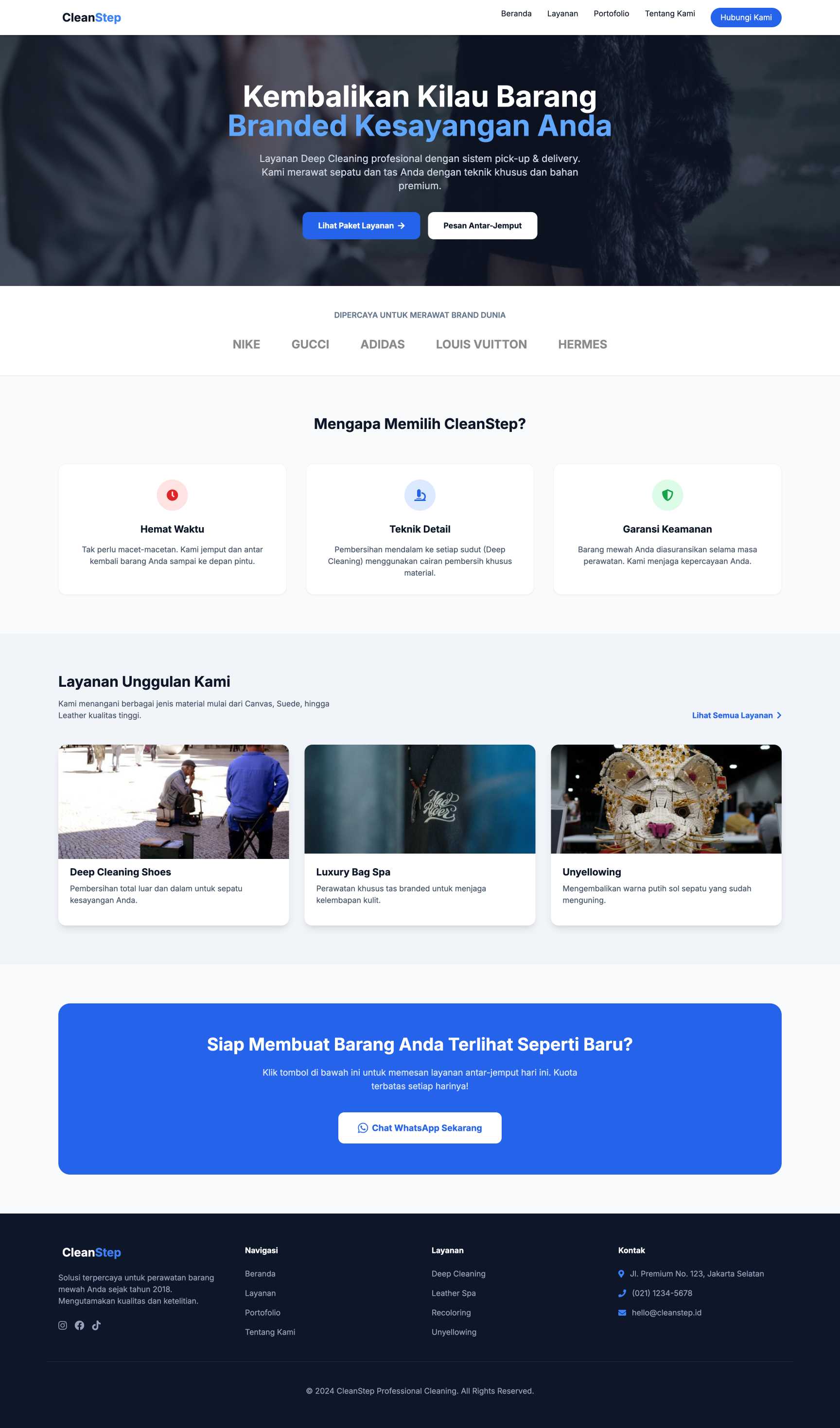 Jasa Pembersihan Sepatu & Tas (Deep Cleaning) | Home