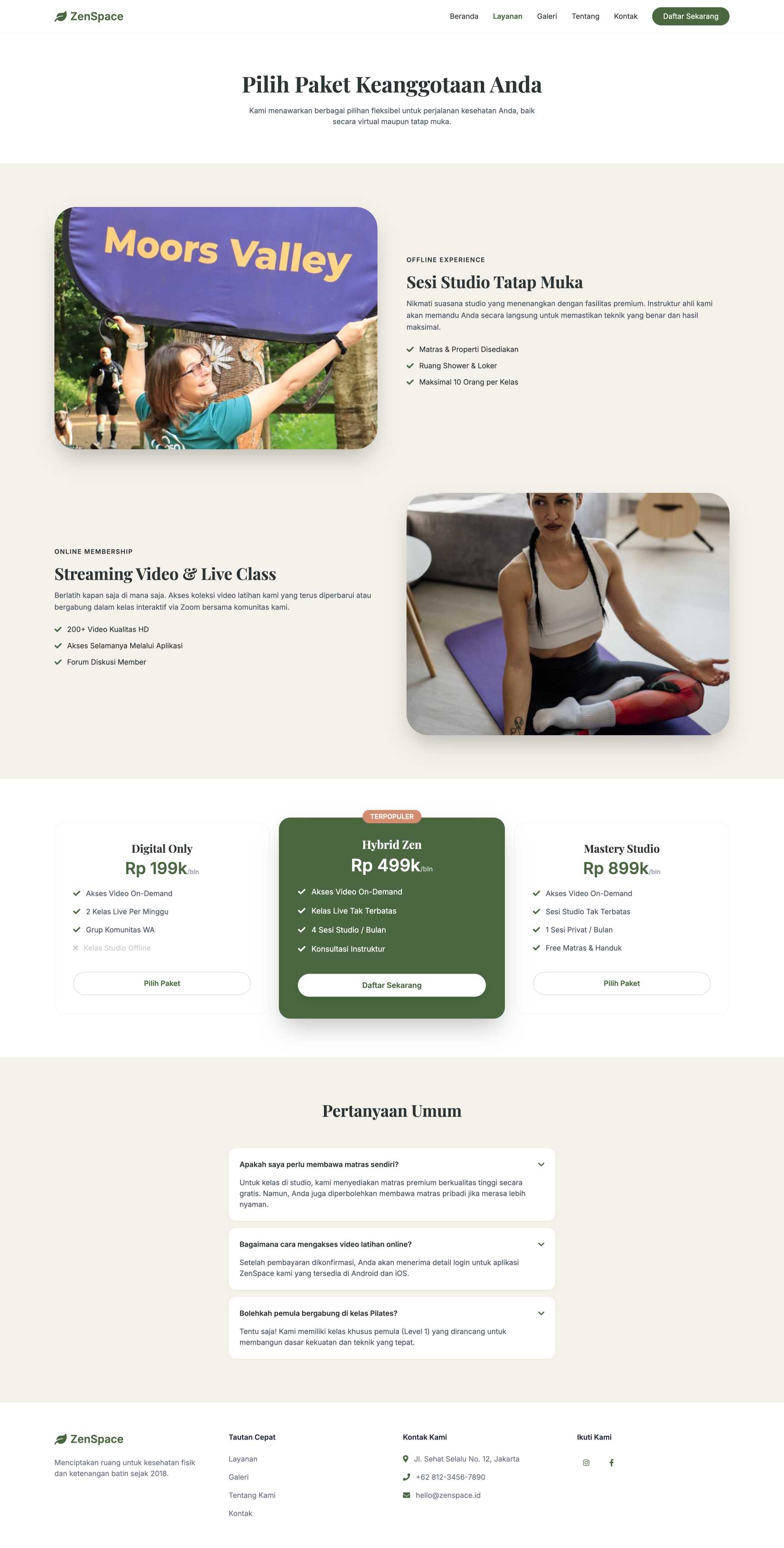 Studio Yoga & Pilates (Online/Offline Membership) | Service
