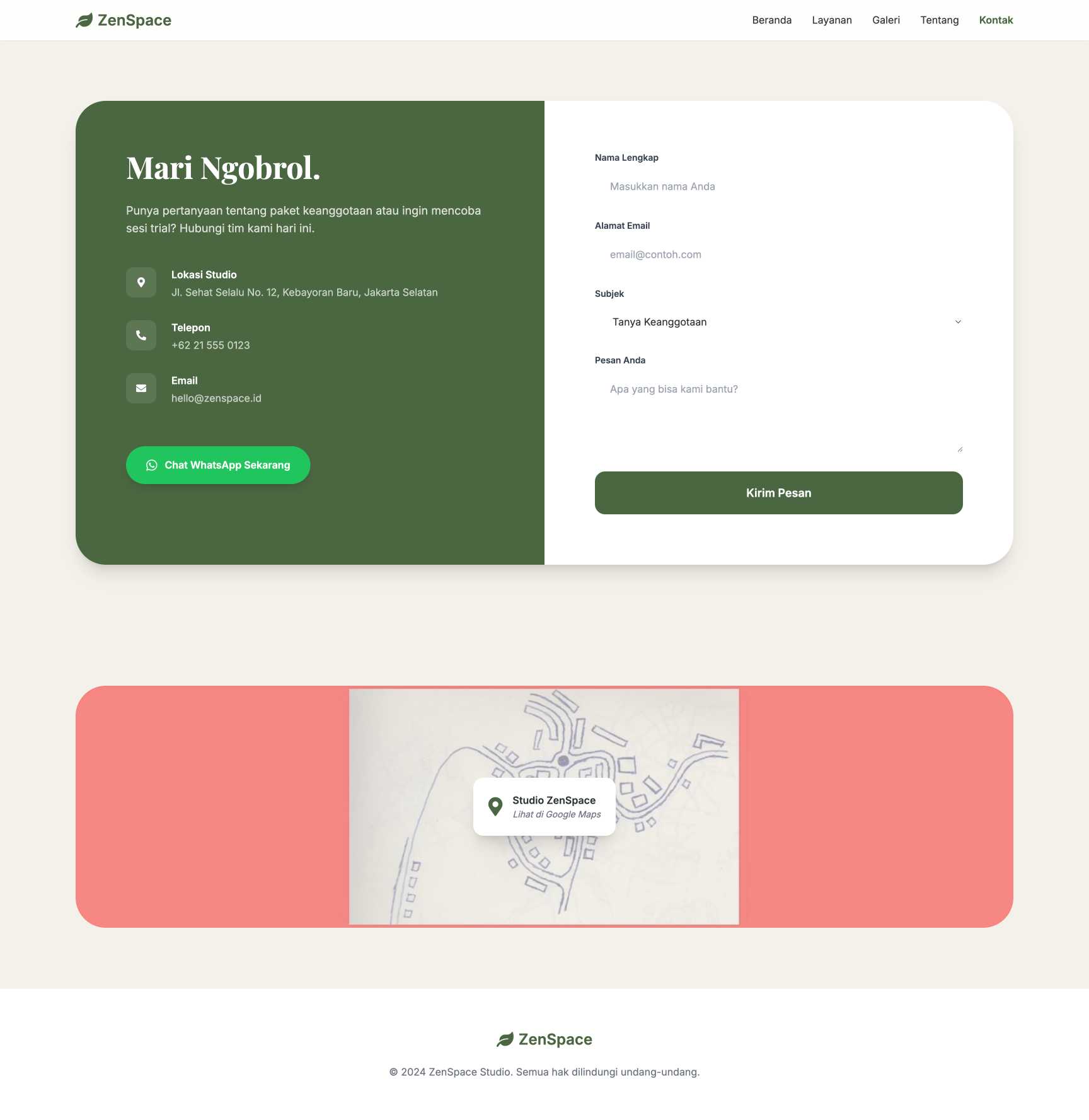 Studio Yoga & Pilates (Online/Offline Membership) | Contact