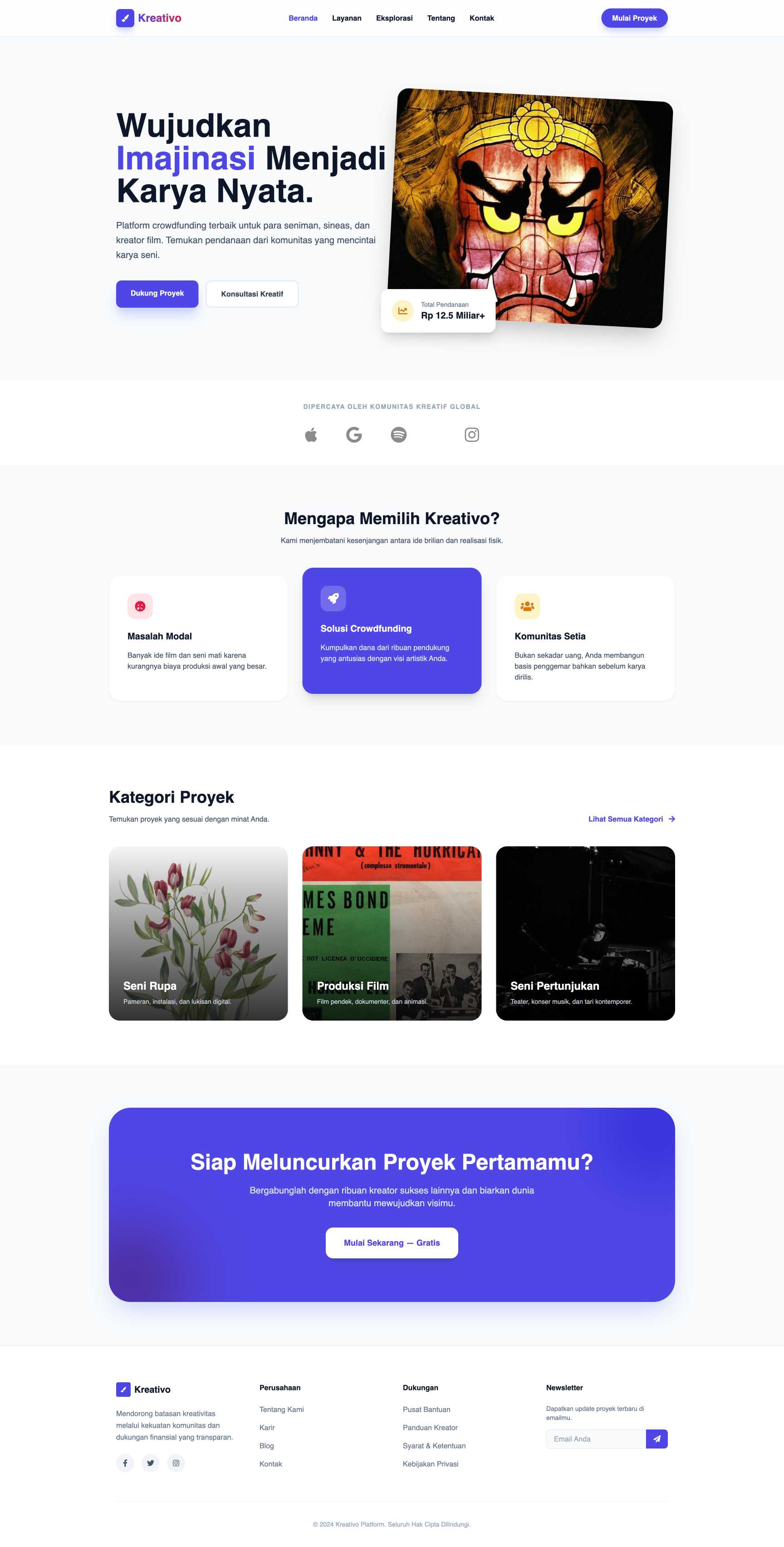 Platform Crowdfunding Proyek Kreatif | Home