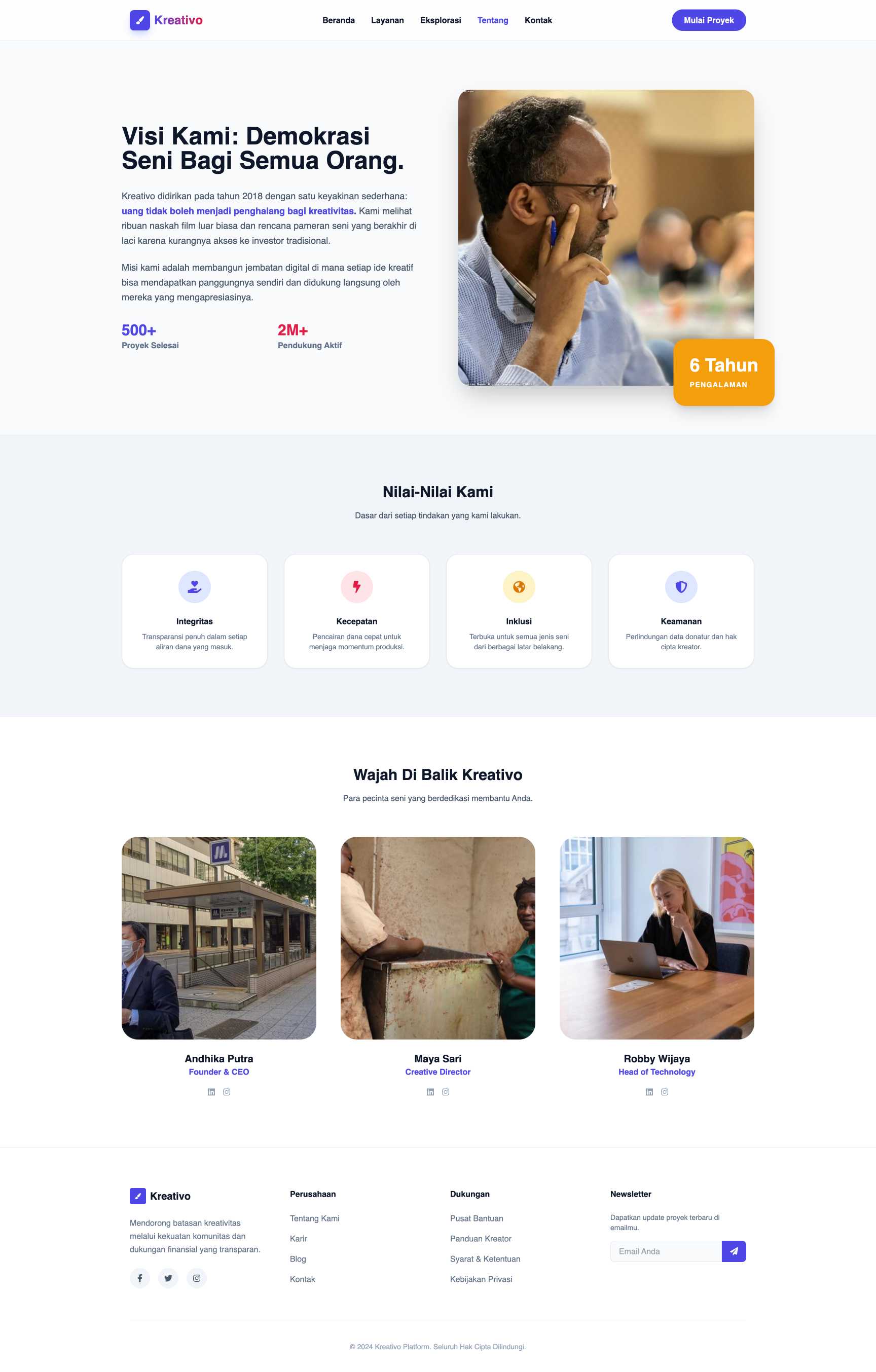 Platform Crowdfunding Proyek Kreatif | About