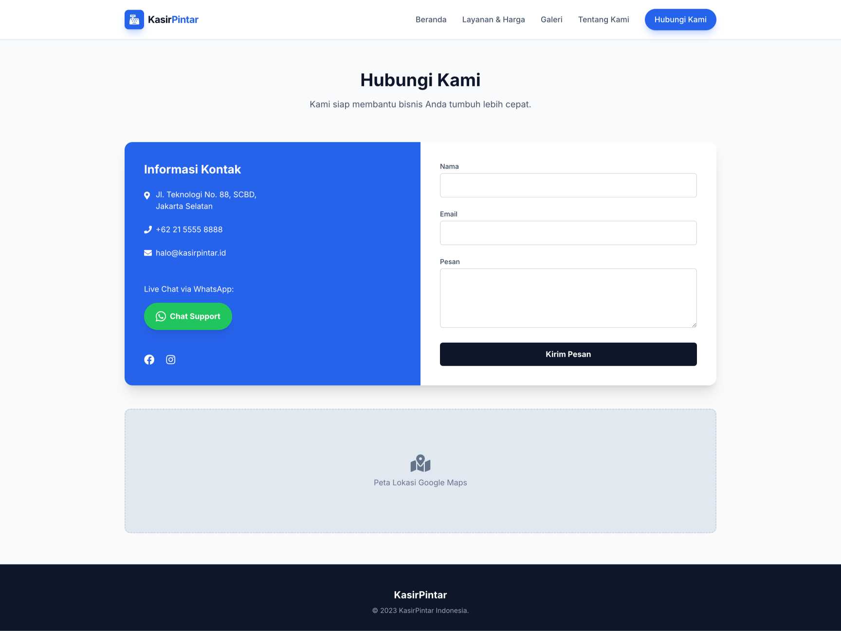 SaaS Kasir Pintar (POS) | Contact