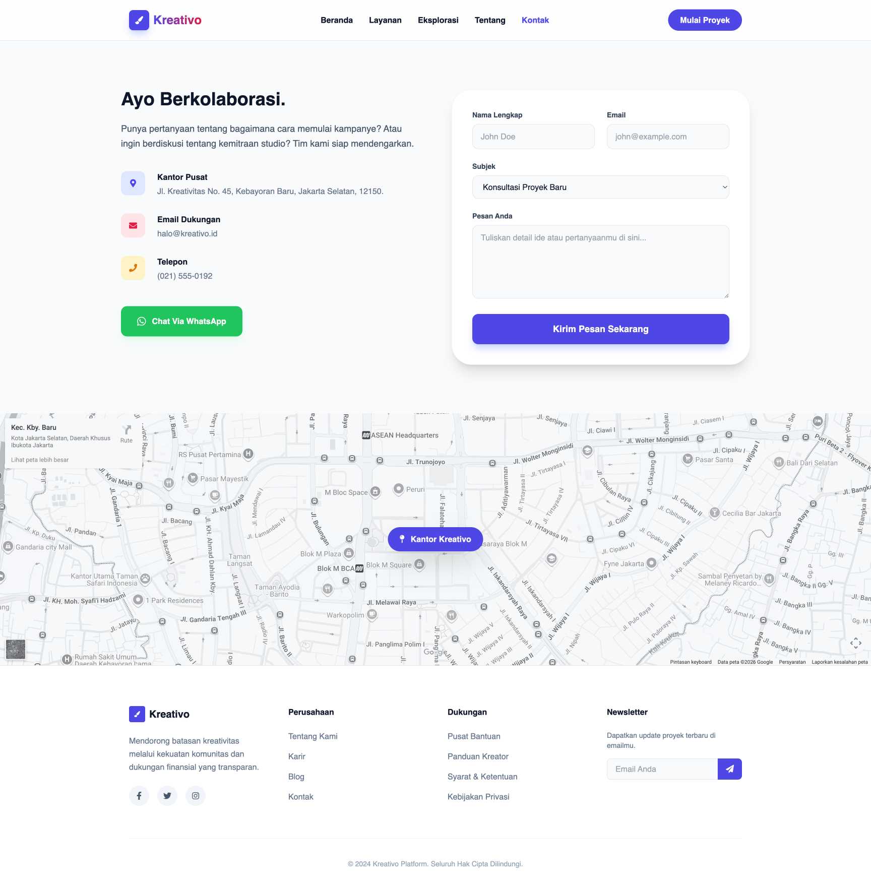 Platform Crowdfunding Proyek Kreatif | Contact