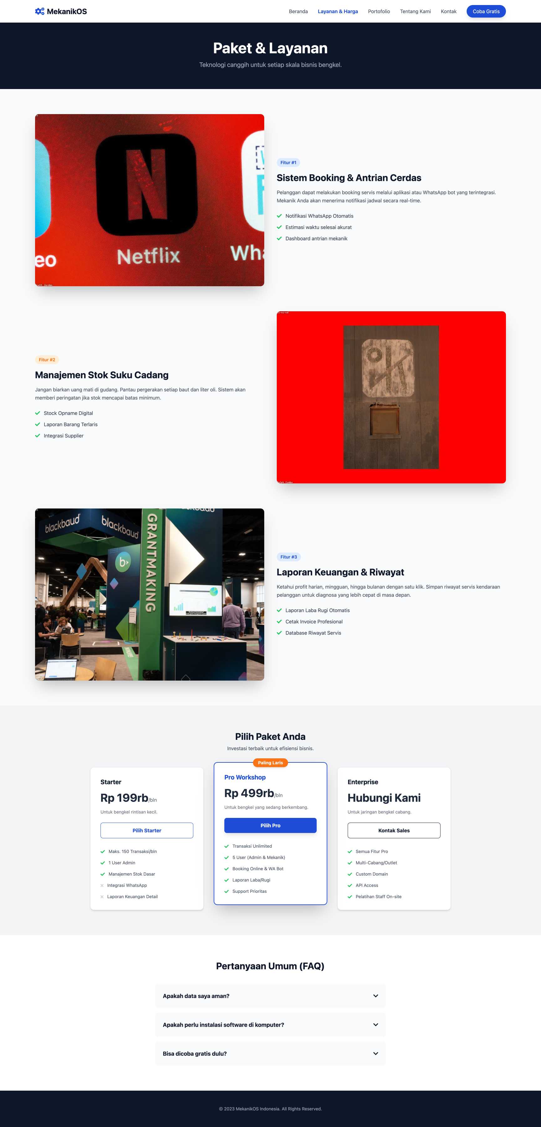 SaaS Manajemen Bengkel | Service
