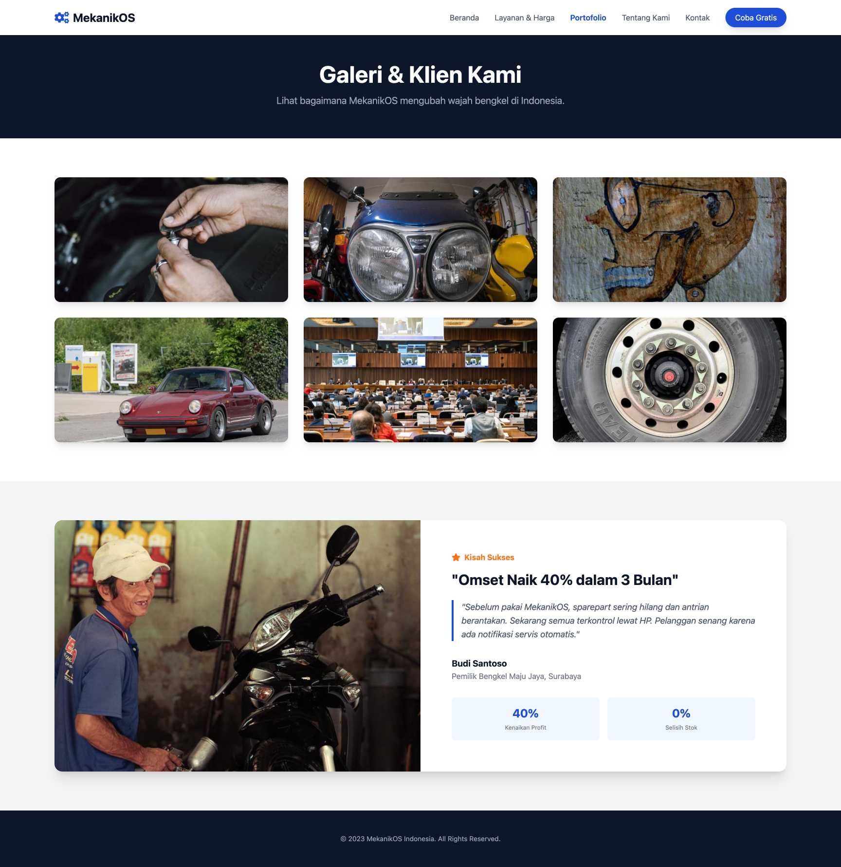 SaaS Manajemen Bengkel | Portfolio