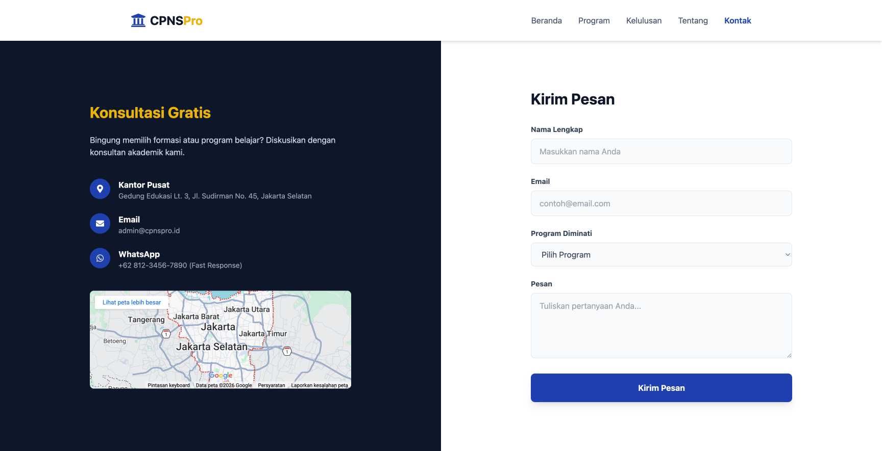 Bimbingan Belajar Persiapan CPNS | Contact