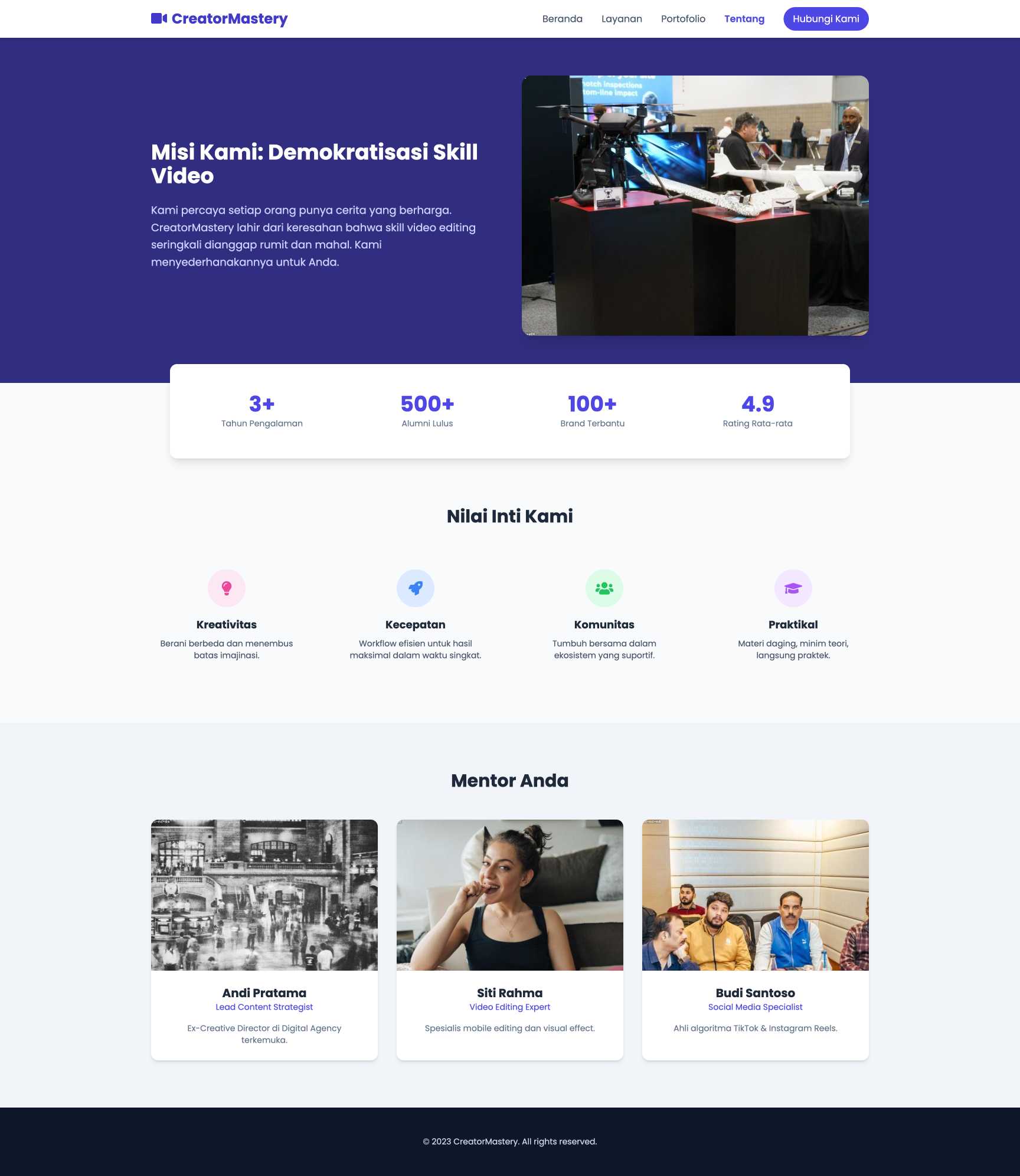 Kelas Content Creator & Editing | About