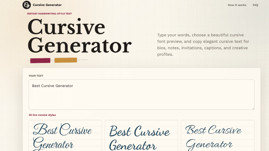 Cursive Generator
