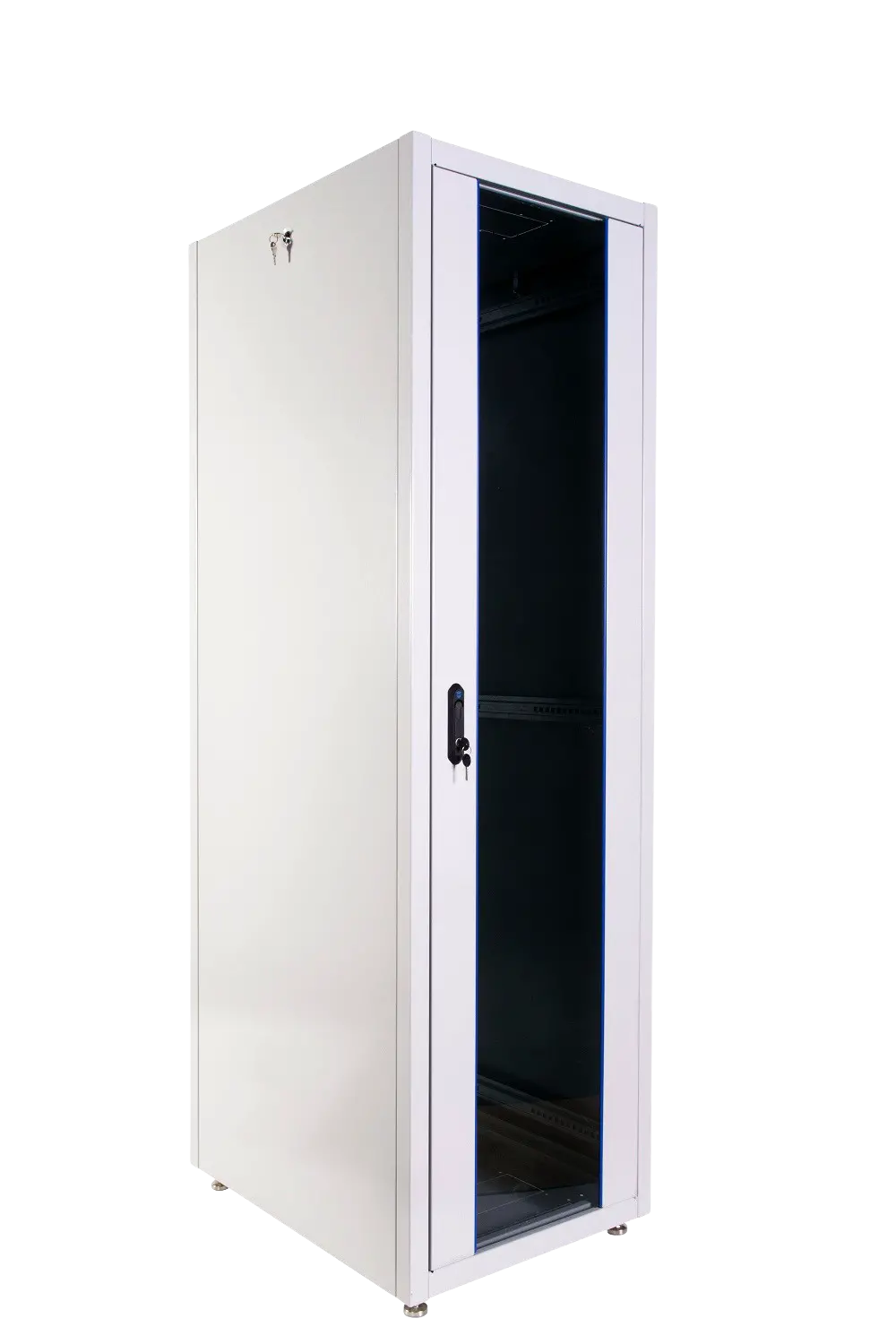 Шкаф телекоммуникационный напольный ЭКОНОМ 48U (600 × 800) дверь перфорированная 2 шт. ШТК-Э-48.6.8-44АА