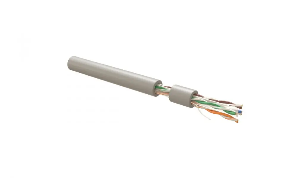 Hyperline UUTP4R-C6-S23-IN-LSLTX-GY-305 (305 м) Кабель витая пара, неэкранированный U/UTP, категория 6, 4 пары 23 AWG, 4х2х0,55 мм, однопроволочные жилы, нг(А)-LSLTx, внутренний -20°C – +60°C, серый, системная гарантия 25 лет
