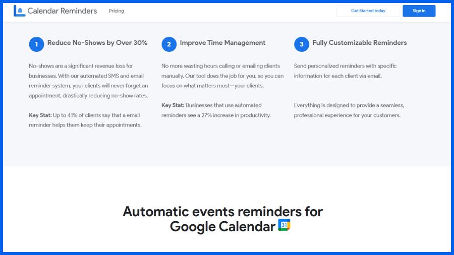 Calendar Reminders