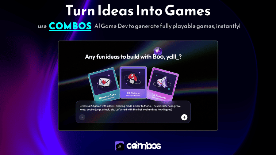 Combos AI: Turn Text into Gmae with AI Free Online - No coding & No Sign-up