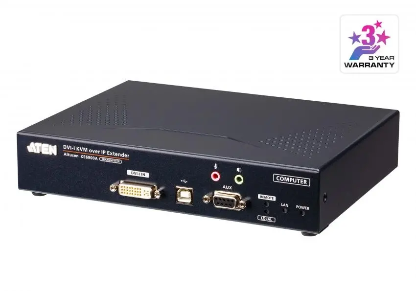 KE6900AT-AX-G — DVI-I KVM-удлинитель с доступом по IP и поддержкой одного дисплея (передатчик)