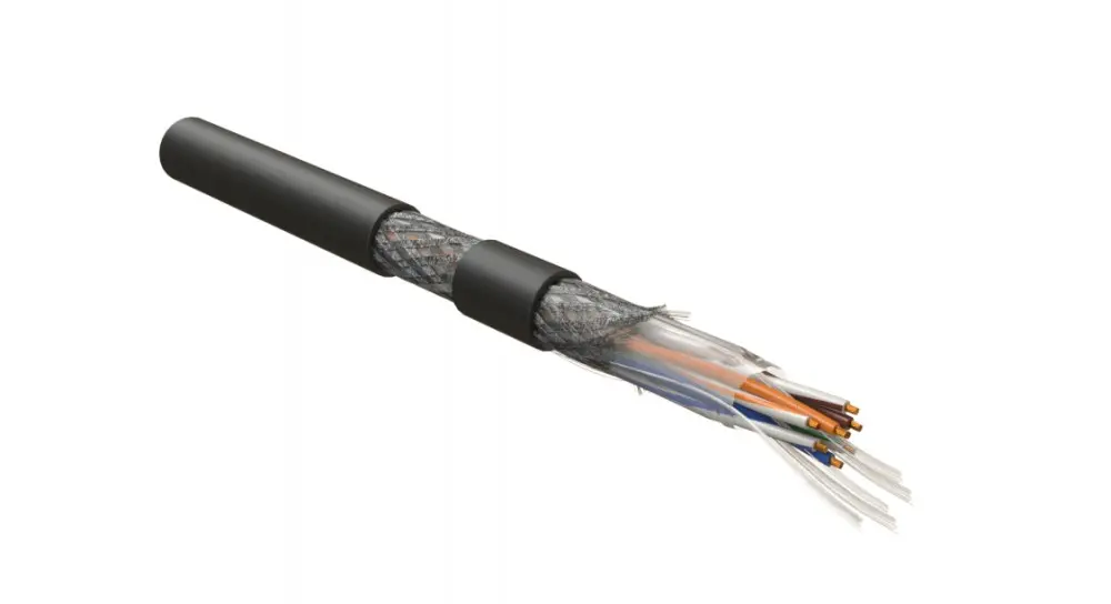 Hyperline ISUTP4-C5E-P26/30-PVC-BK (500 м) Кабель для сетей Industrial Ethernet, экранированный S/UTP, общий экран оплетка, категория 5e, 4 пары 26 AWG, 4х2х0,48 мм, многопроволочные жилы, PVC, серый
