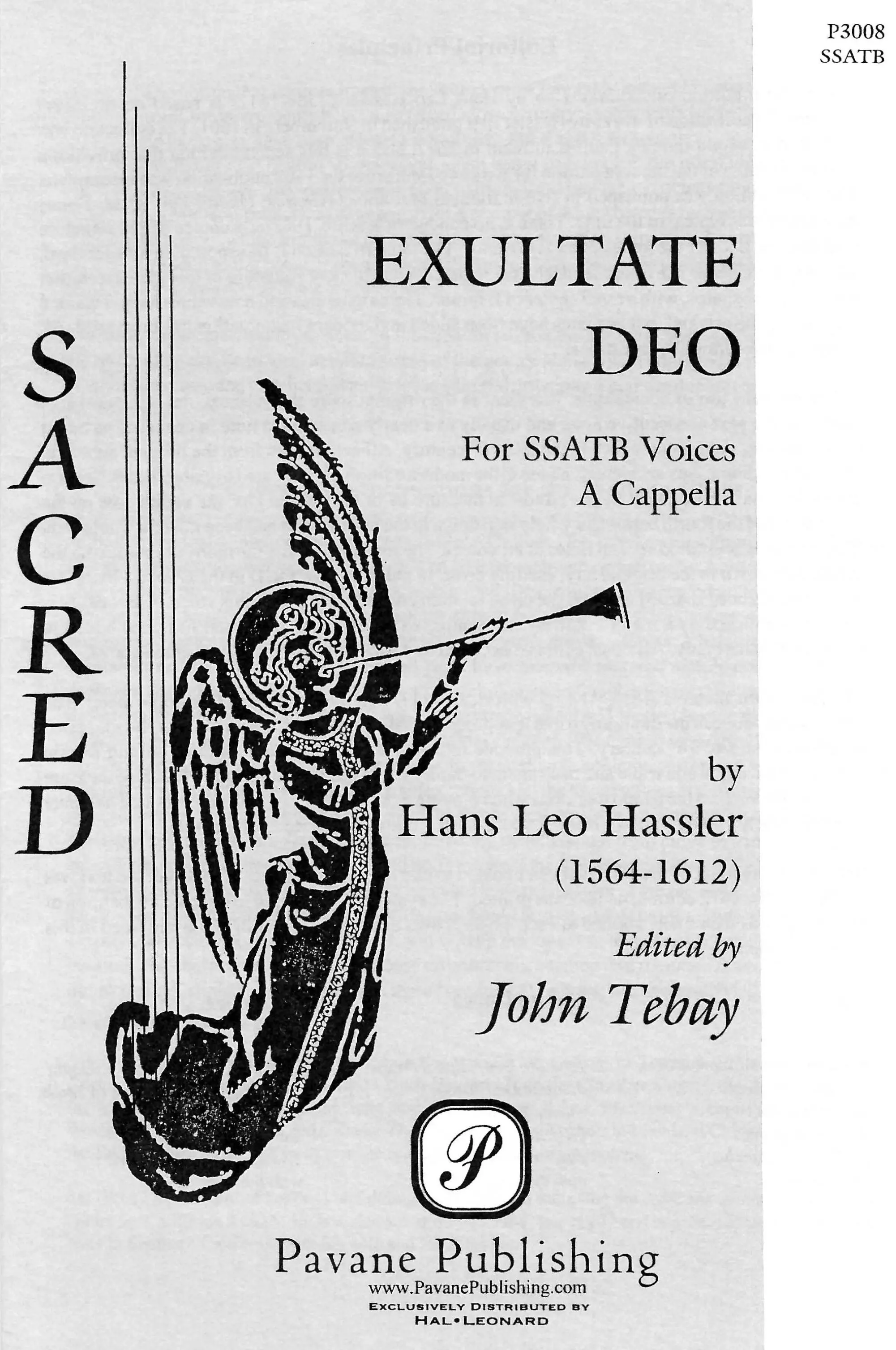 Exultate deo satb divisi choral score pavane publishing