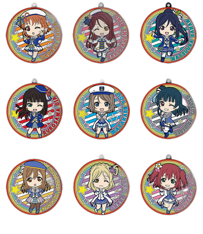 LoveLive!Sunshine!! Nendoroid Plus Collectible Rubber Coaster Keychains: Mirai no Bokura wa Shitteru yo