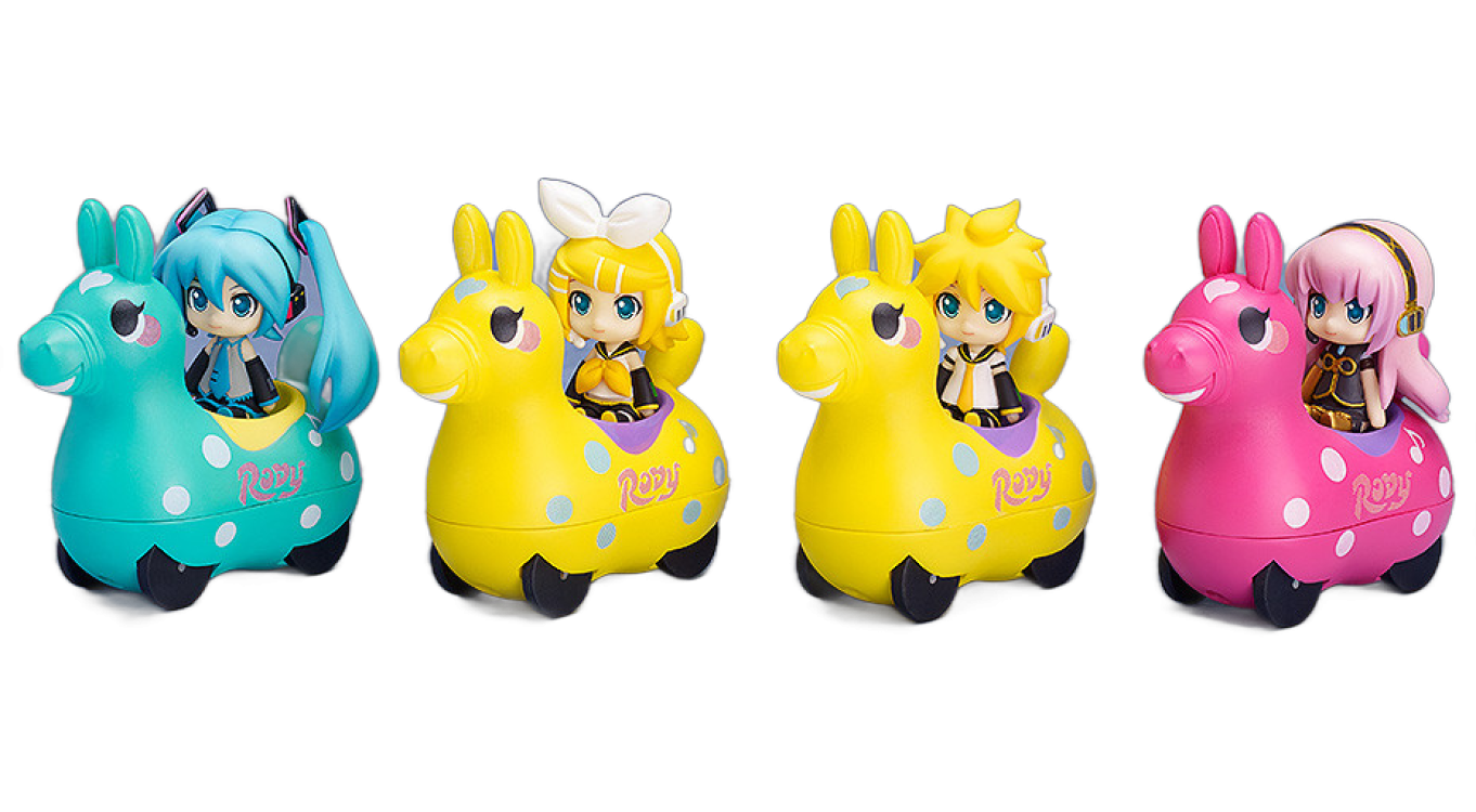 Nendoroid Plus: Hatsune Miku x CuteRody Pullback CarsHatsune Miku & CuteRody (Mint) / Kagamine Rin & CuteRody (Lemon) / Kagamine Len & CuteRody (Lemon) / Megurine Luka & CuteRody (Peach)