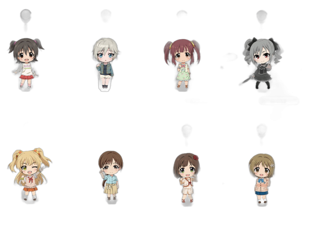 Nendoroid Plus IDOLM@STER CINDERELLA GIRLS Keychains with Acrylic Stands (Miria Akagi, Anastasia, Chieri Ogata, Ranko Kanzaki, Rika Jougasaki, Minami Nitta, Miku Maekawa, Kanako Mimura)