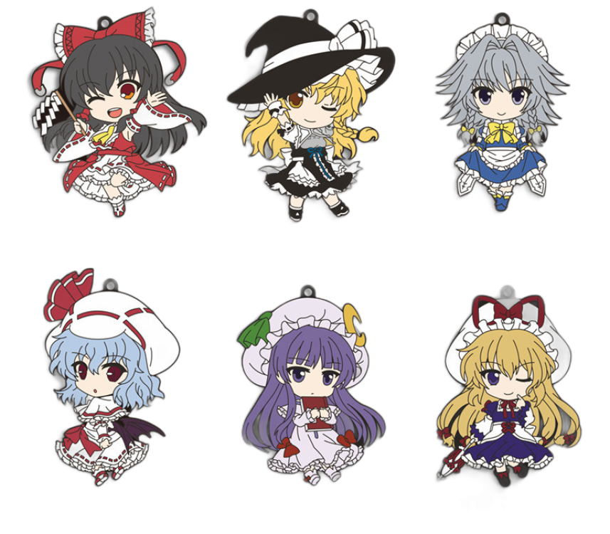 Nendoroid Plus Rubber Straps: Touhou Project Set #7(Reimu Hakurei Kourindou ver. / Marisa Kirisame Kourindou ver. / Sakuya Izayoi Kourindou ver. / Remilia Scarlet Kourindou ver. / Patchouli Knowledge Kourindou ver. / Yukari Yakumo Kourindou ver.)