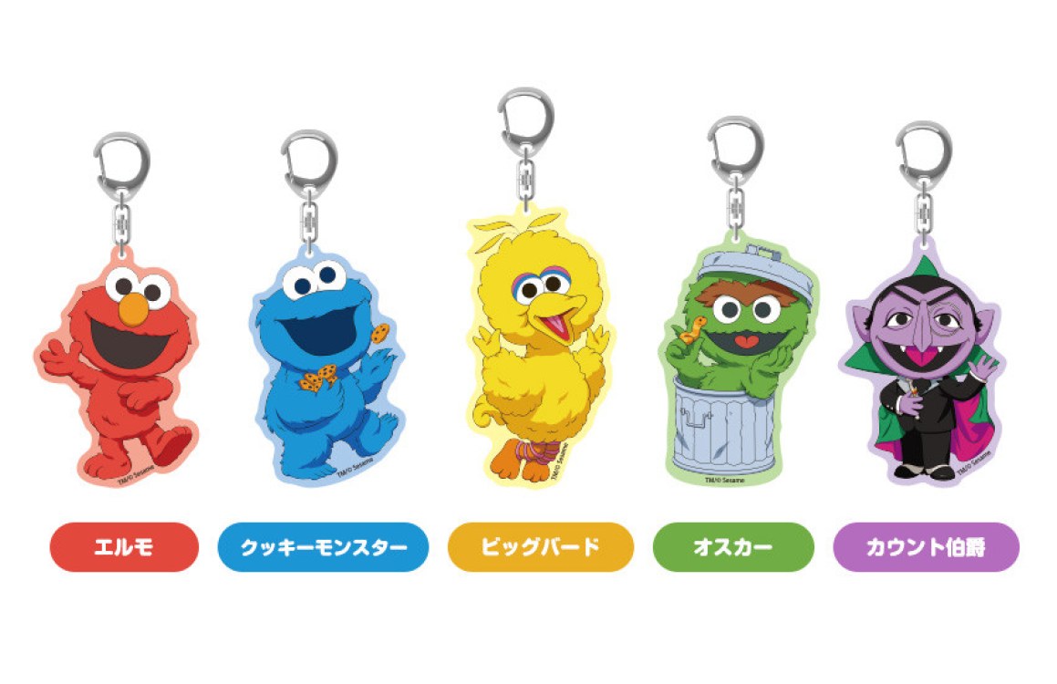 Sesame Street Nendoroid Plus Acrylic Keychains Elmo/Cookie Monster/Big Bird/Oscar the Grouch/Count von Count