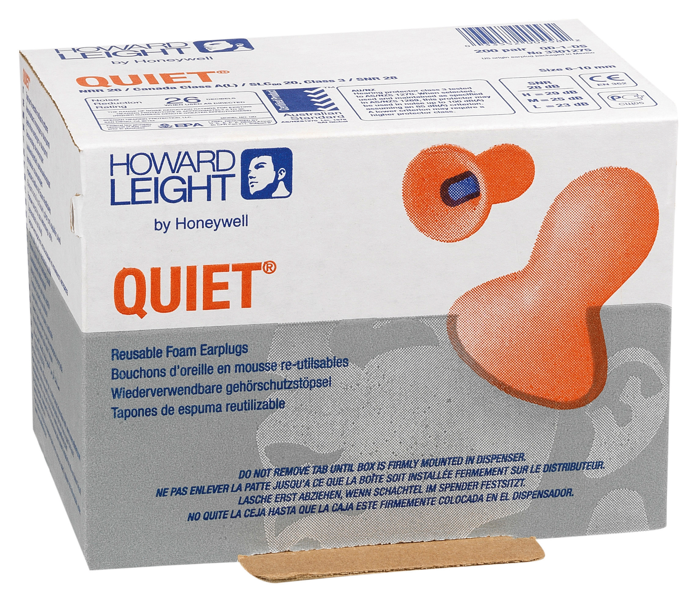 Howard Leight Quiet oordoppen navulling à 200 paar t.b.v. Quiet LS-500 dispenser