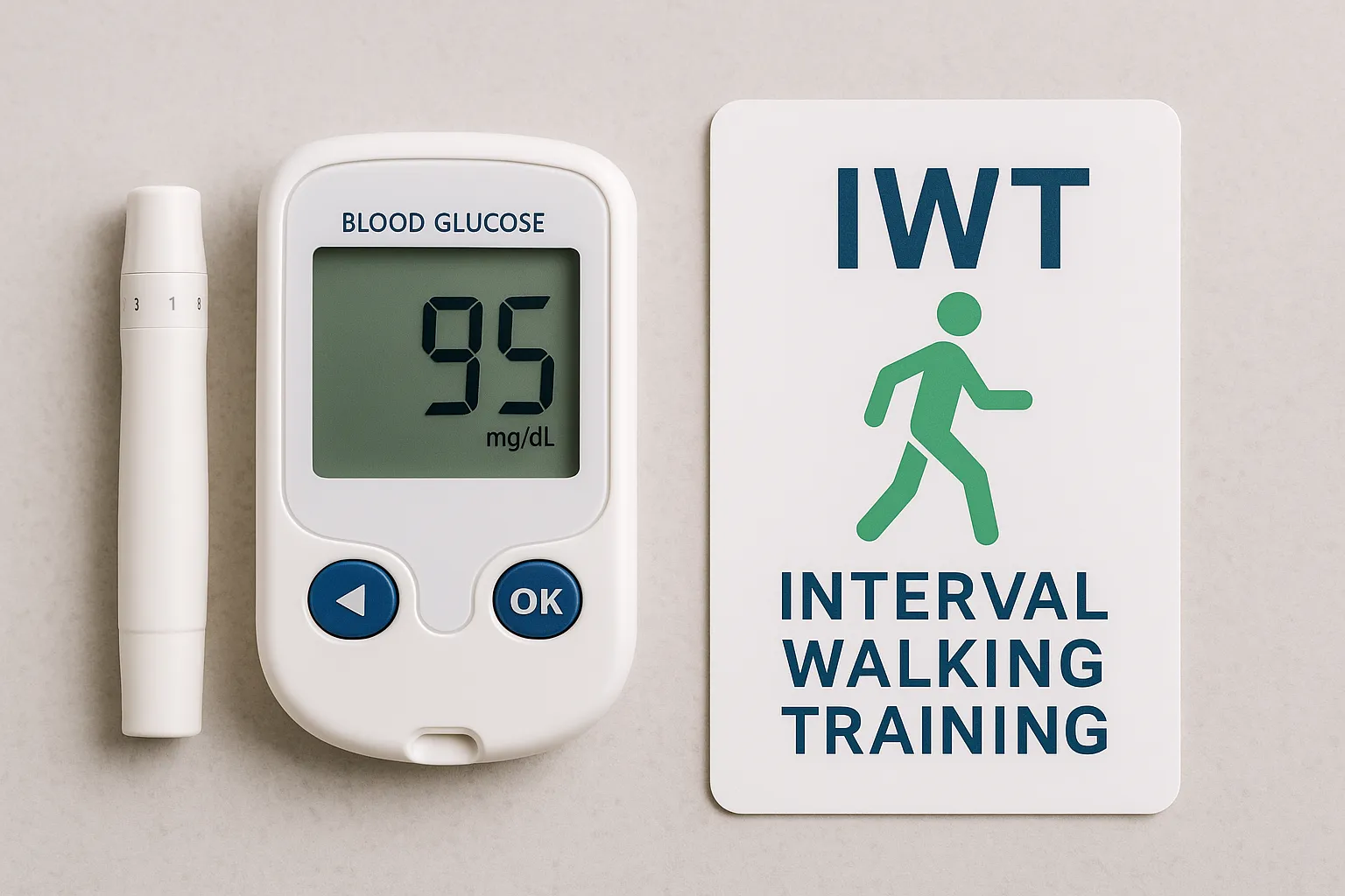 Blood glucose monitoring with interval walking training