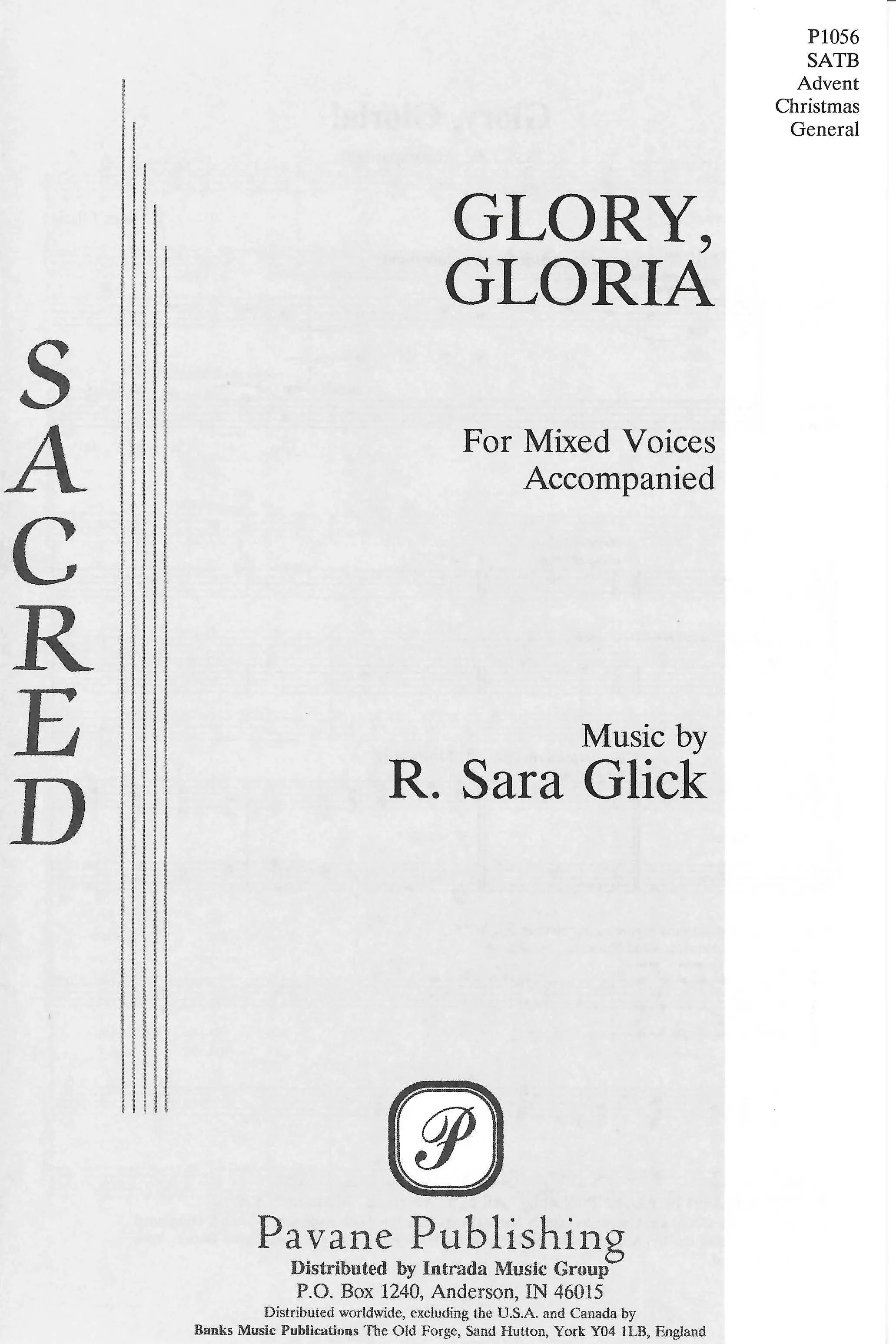 Glory Gloria Satb Choral Score Pavane Publishing