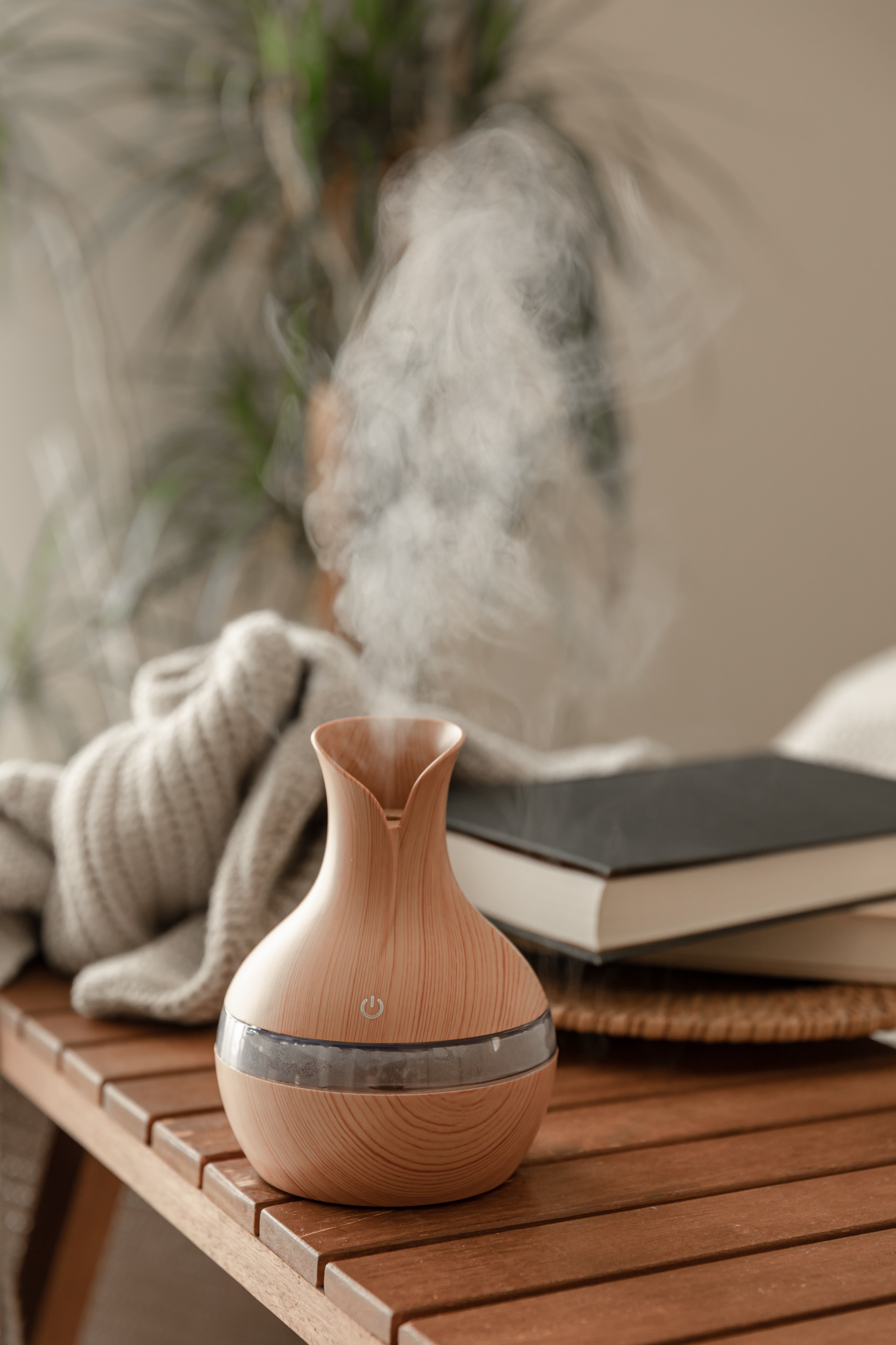 Aroma Oil Diffuser Lamp Blurred Background Interior Room 1