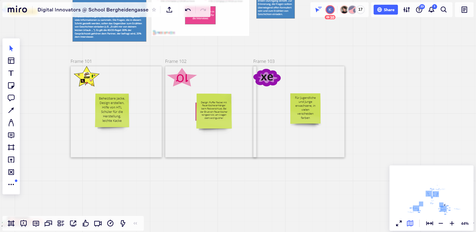 Gemeinsame Arbeit am MIRO-Board