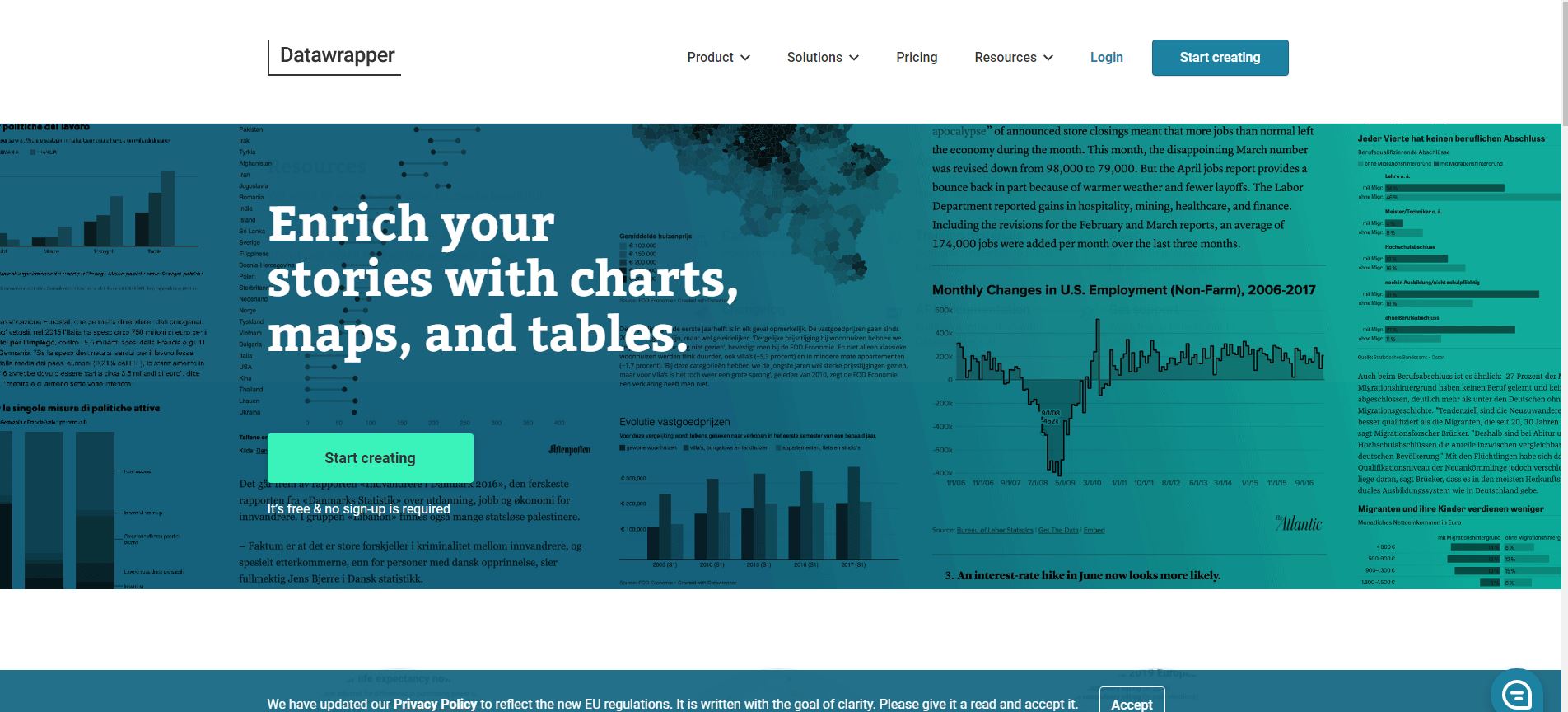 Datawrapper homepage