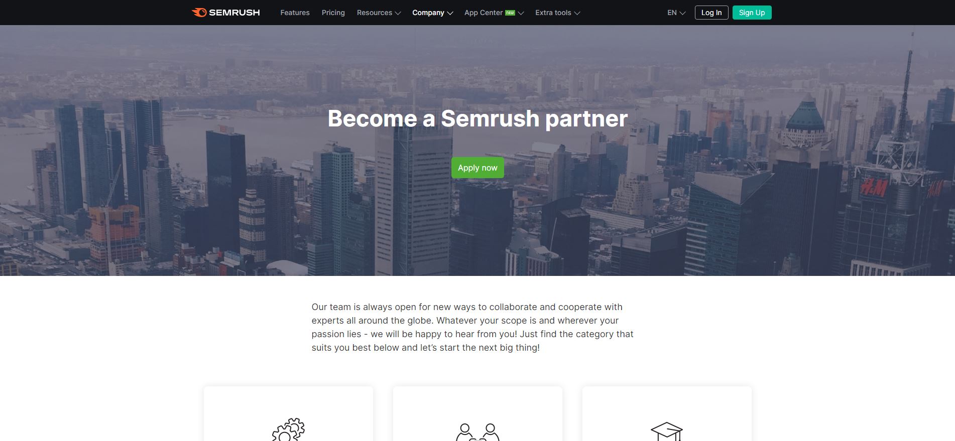 Semrush affiliate page