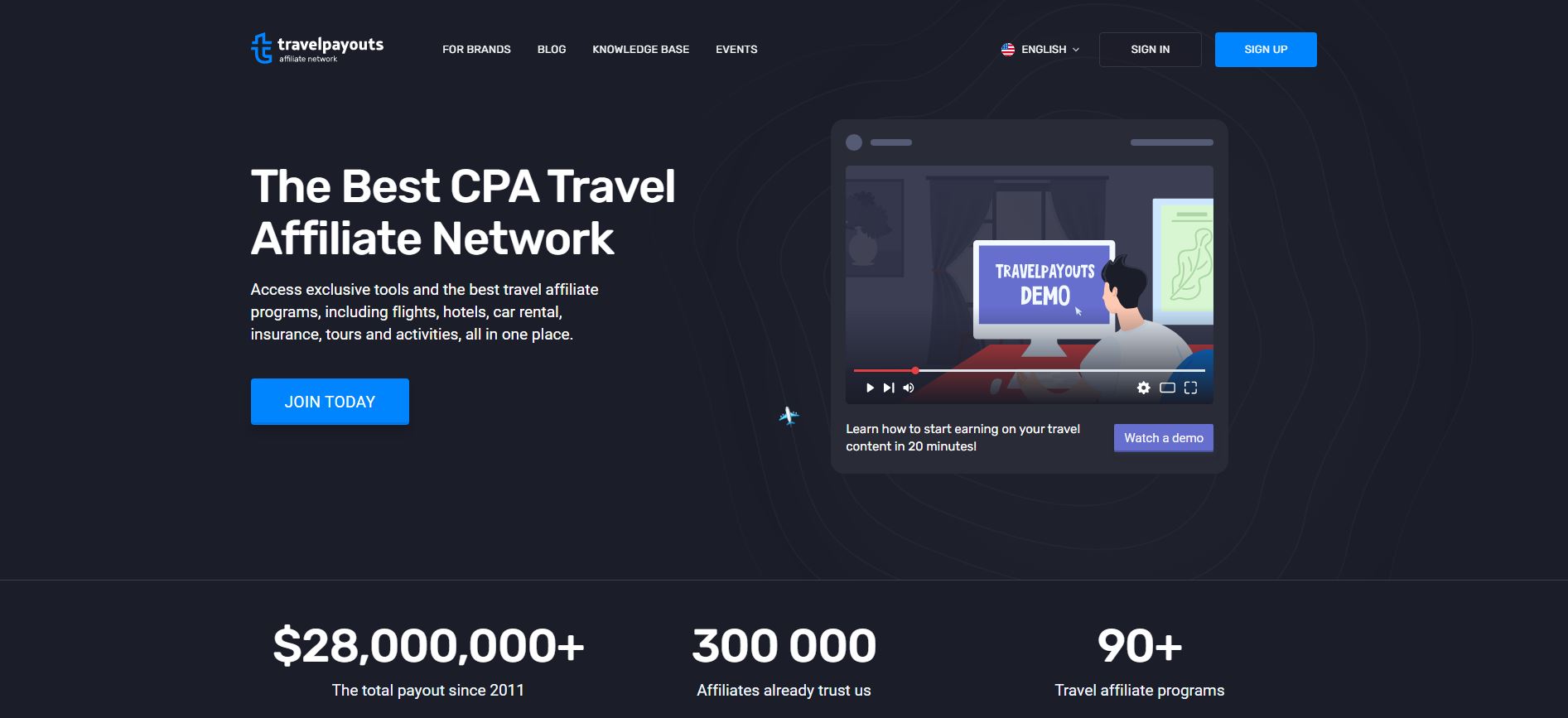 Travelpayouts affiliate page