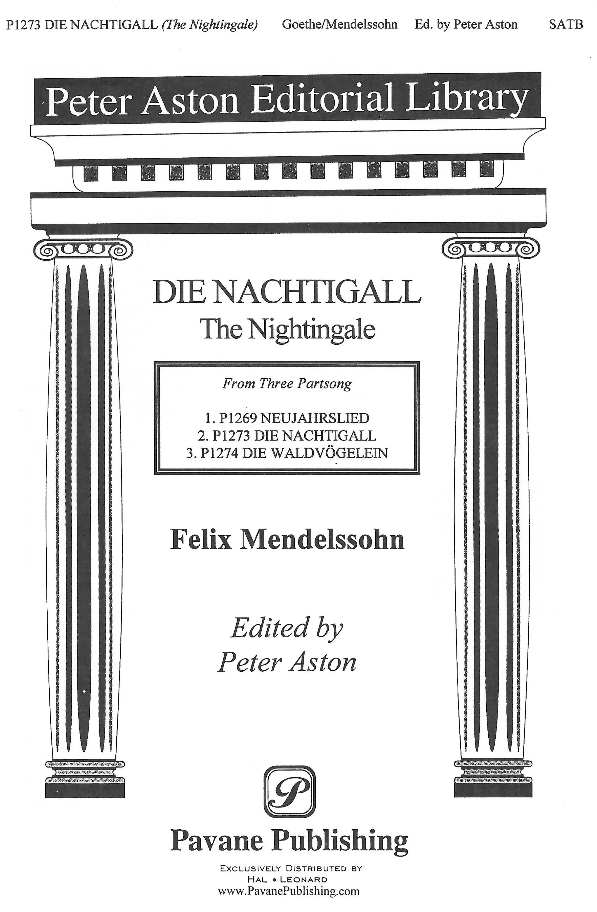 Die nachtigall the nightingale satb pavane publishing