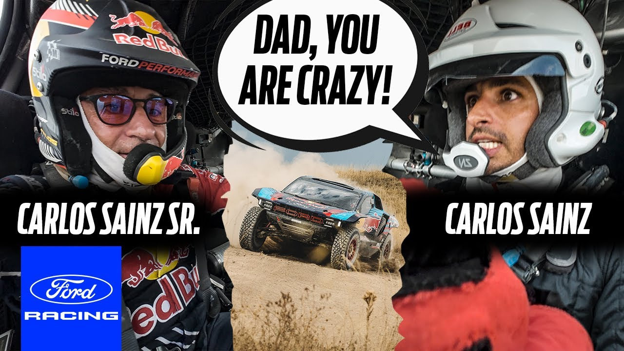 “Μπαμπά είσαι τρελός!”: O Carlos Sainz με Ford Raptor T1+ και συνοδηγό τον γιο του (Video)