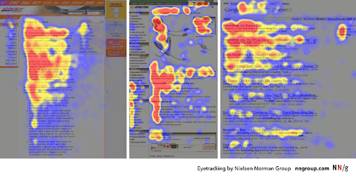 Eyetracking Heatmaps by Nielson Norman Group