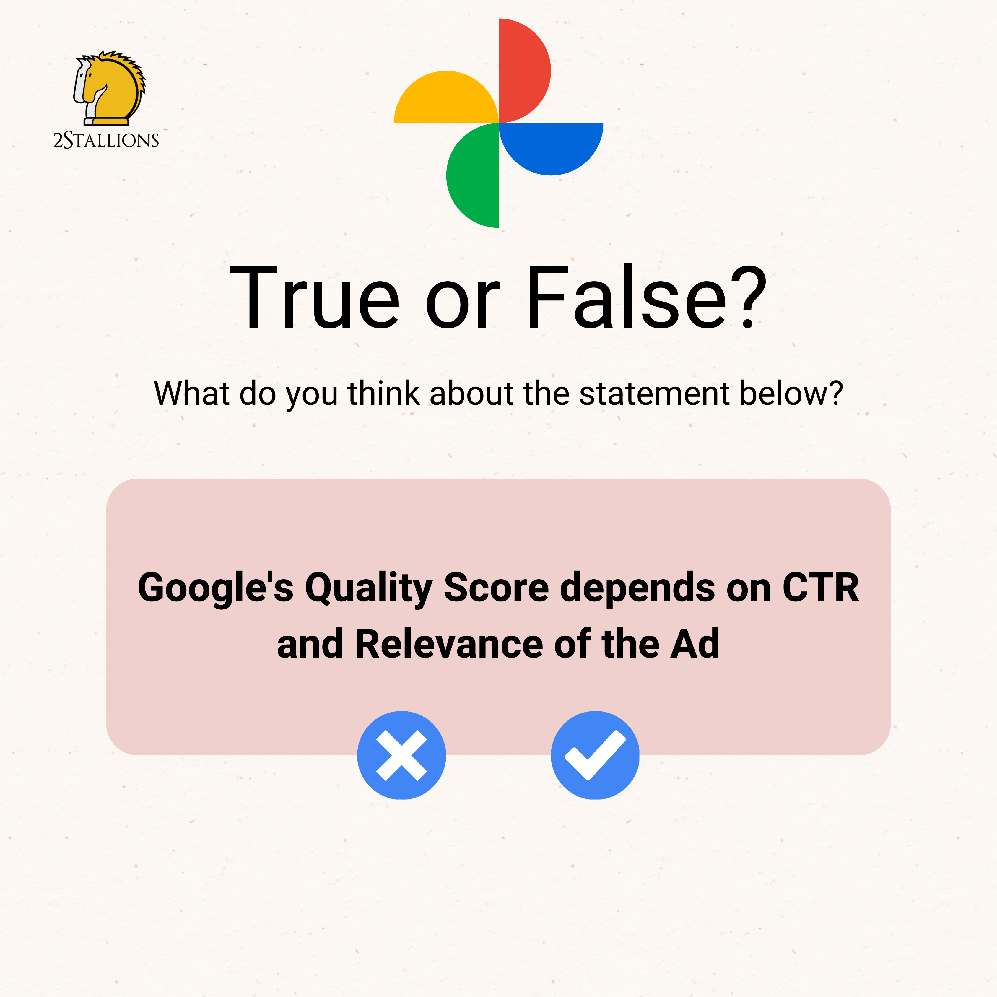 CTR and Relevance in Google Quality Score | 2Stallions