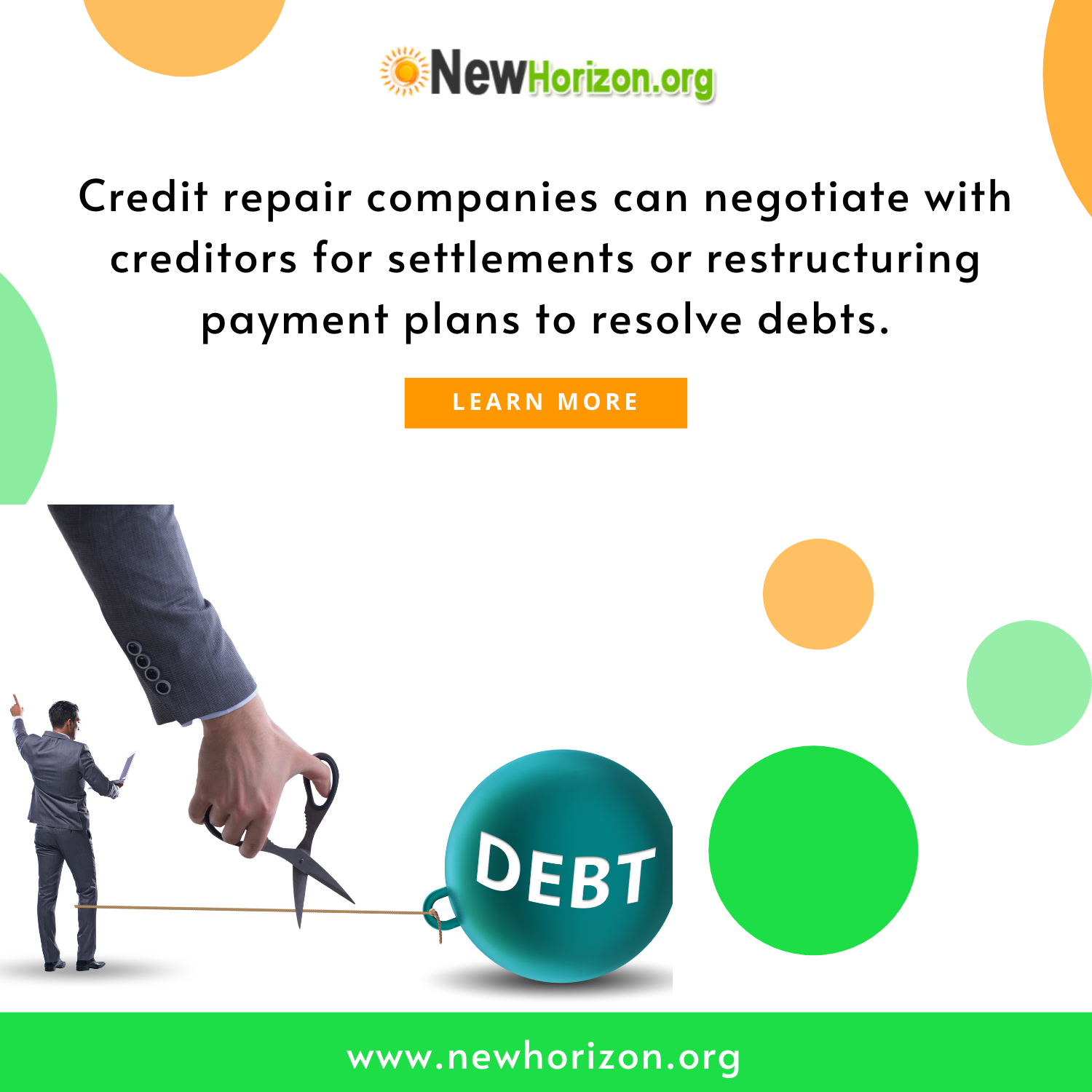 Credit repair companies can negotiate with creditors for settlements or restructuring payment plans to resolve debts