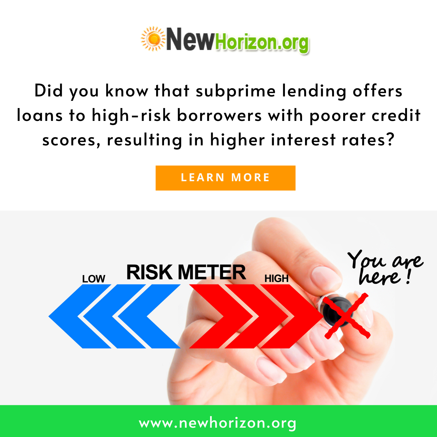 Subprime lending offers loans to high-risk borrowers with poorer credit scores, resulting in higher interest rates