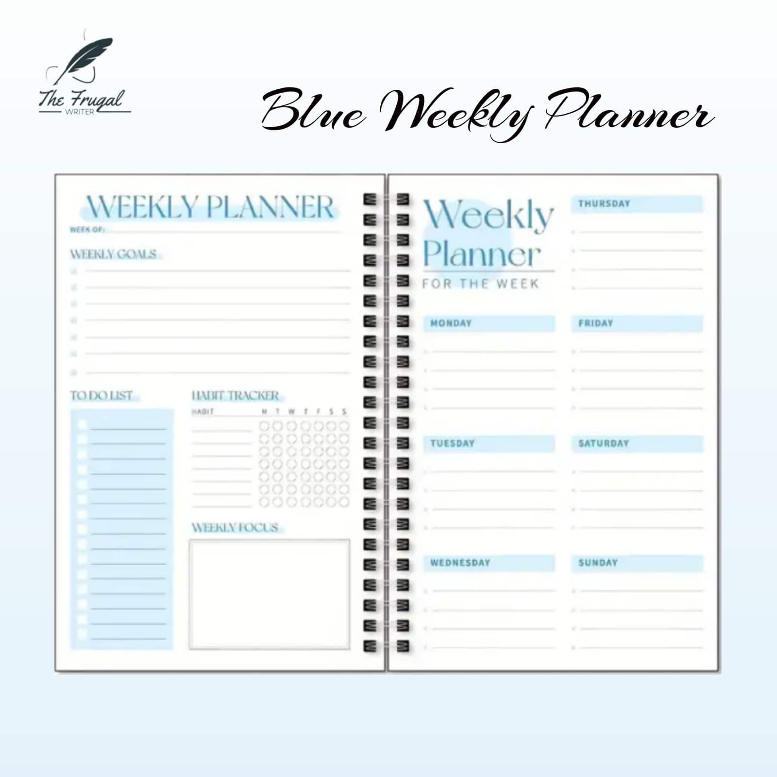 blue weekly planner